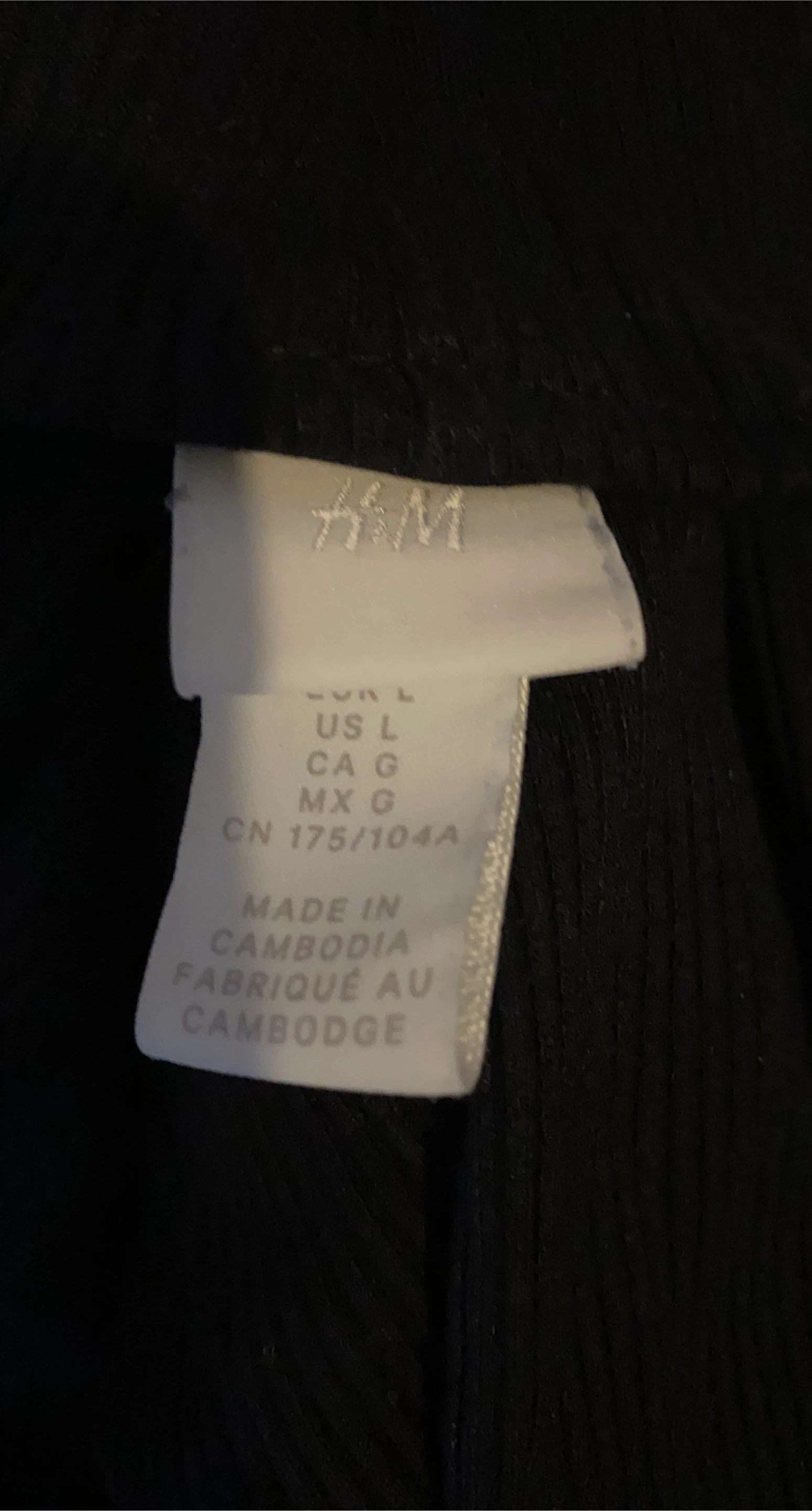 H&M Black Ribbed Dress - Size L thumbnail