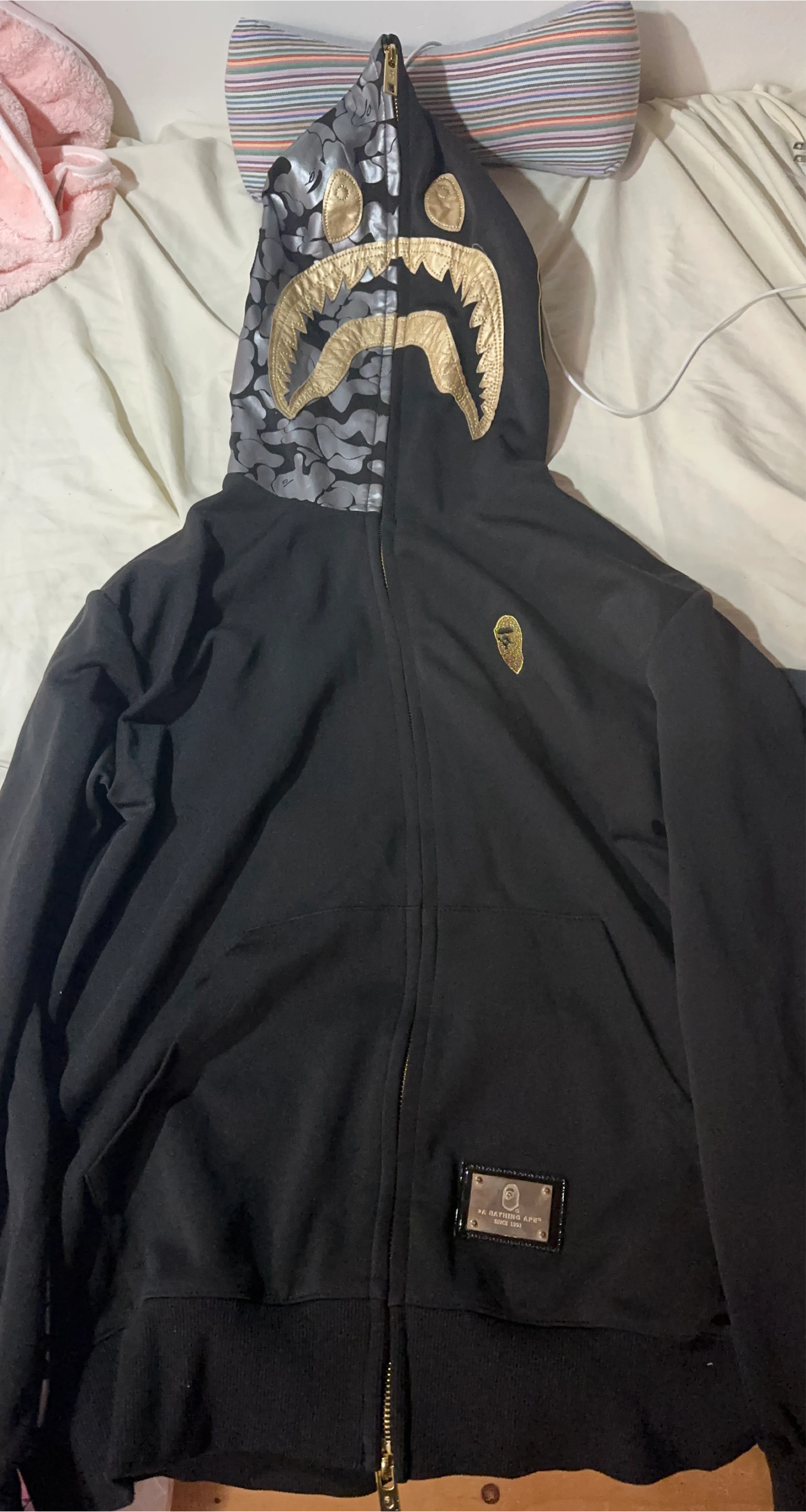 Bathing Ape (BAPE) Black Shark Hoodie thumbnail