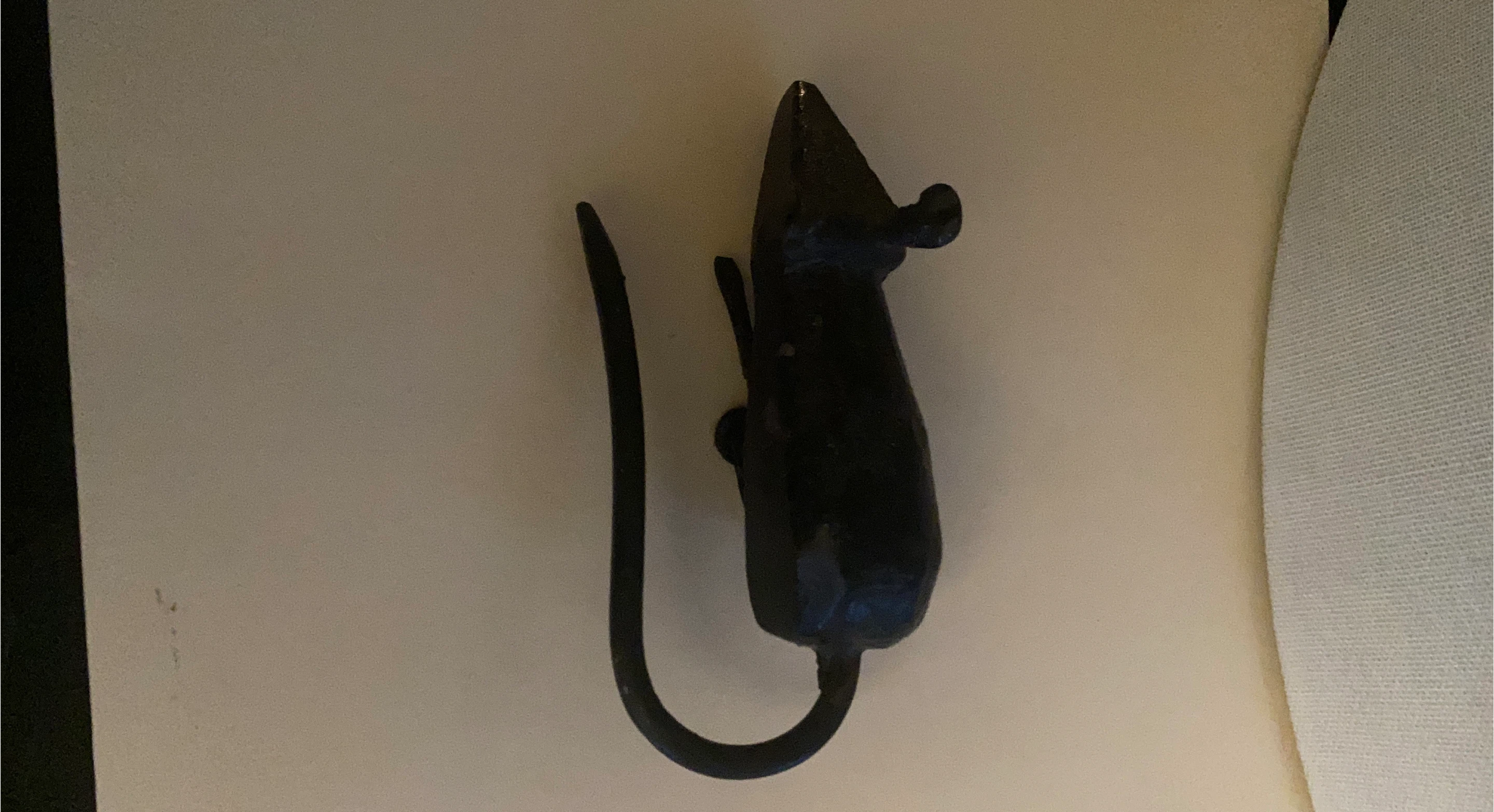 Black Metal Mouse Figurine