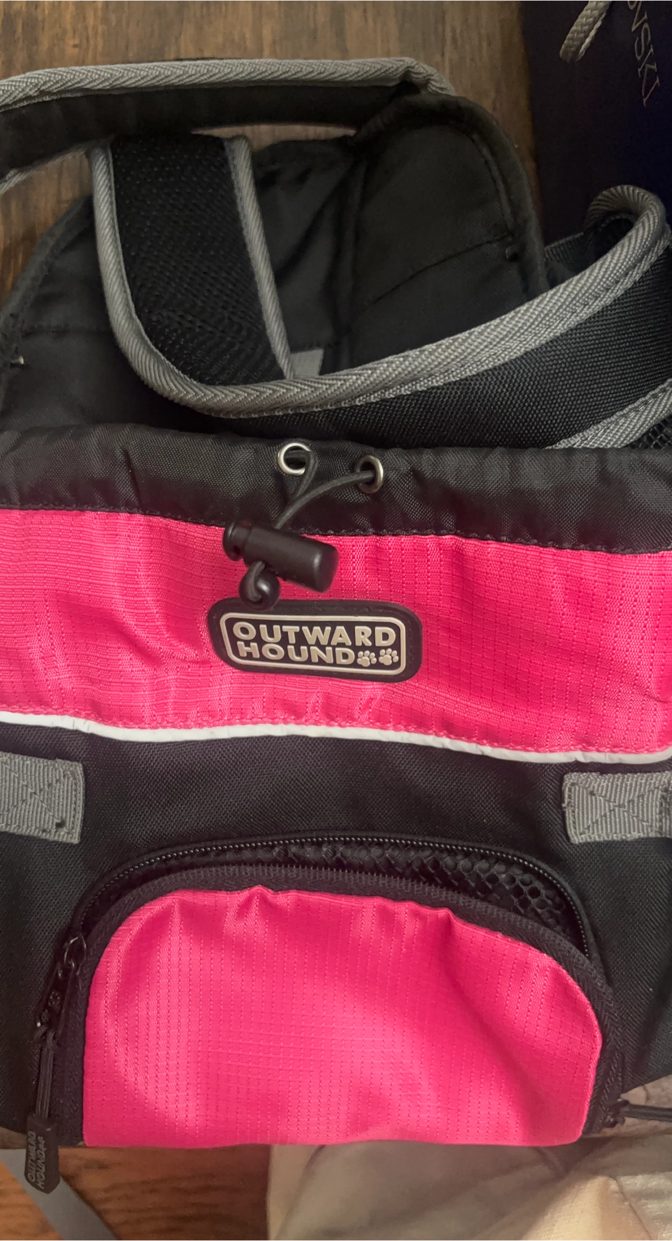 Outward Hound Dog Backpack - Pink & Black thumbnail