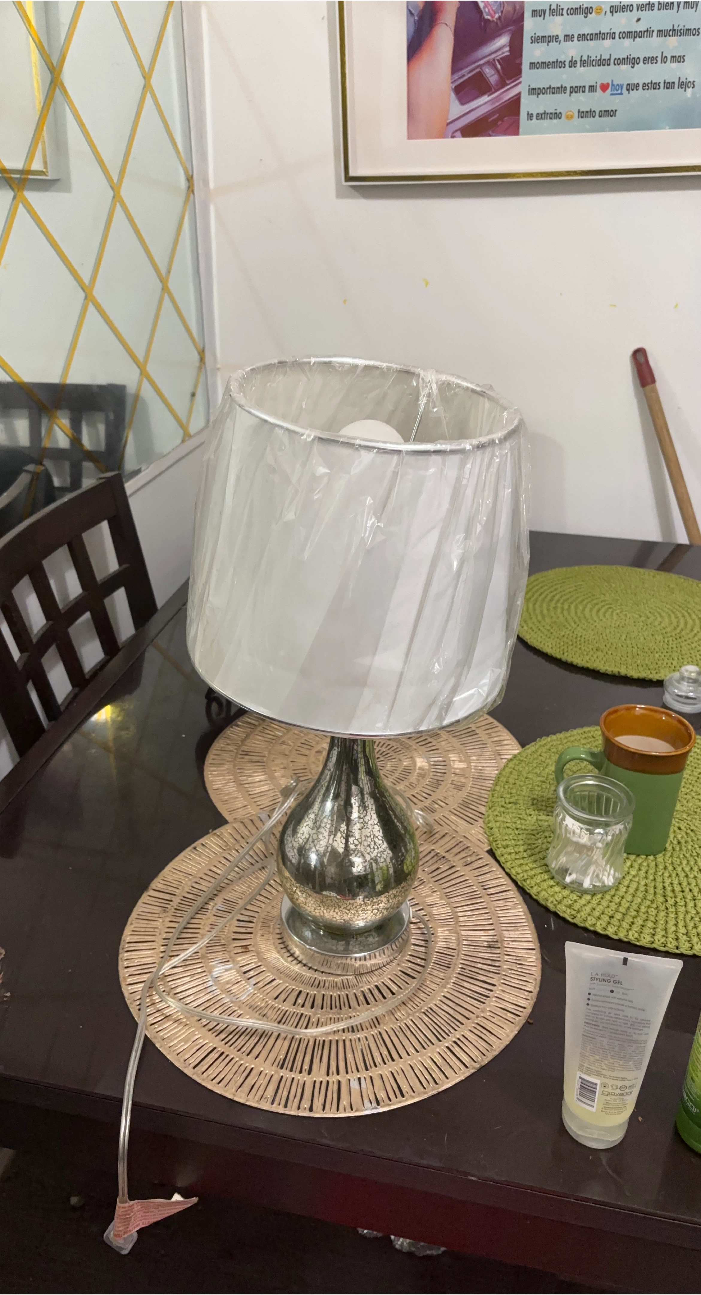 Table lamp with white shade thumbnail