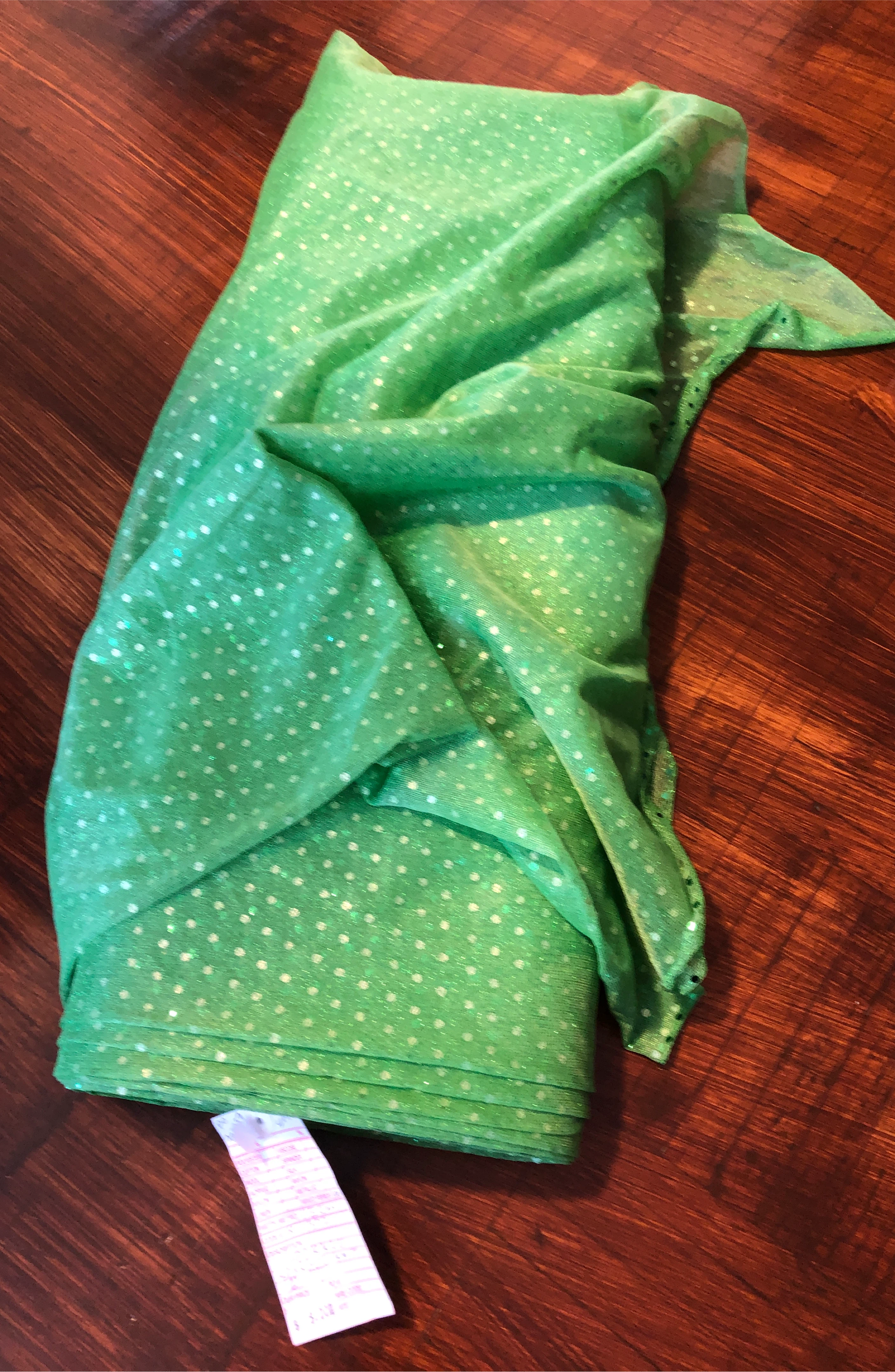 Green Fabric with White Dots thumbnail