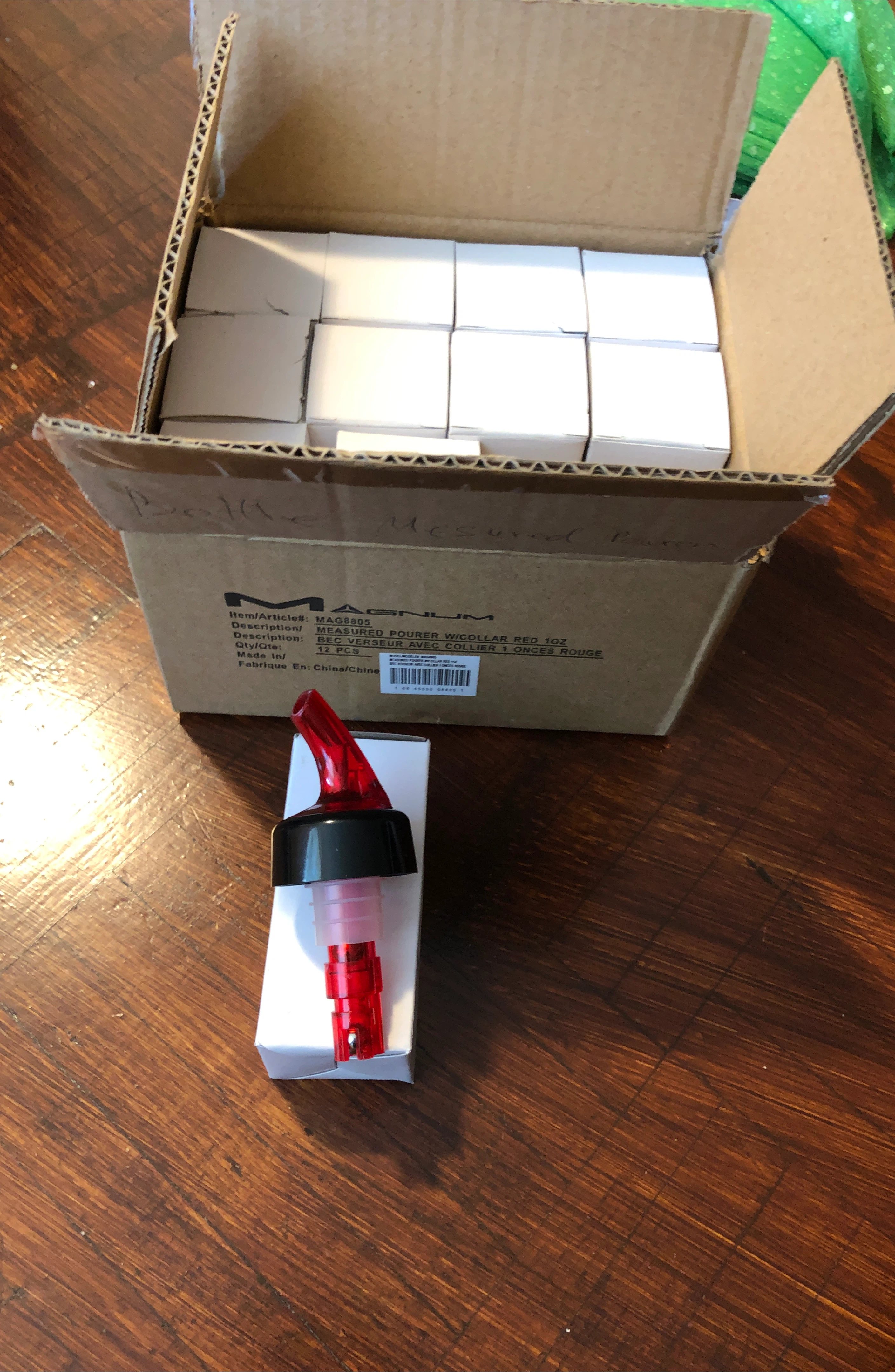 11 pc Magnum Measured Pourer - Red, 1oz thumbnail