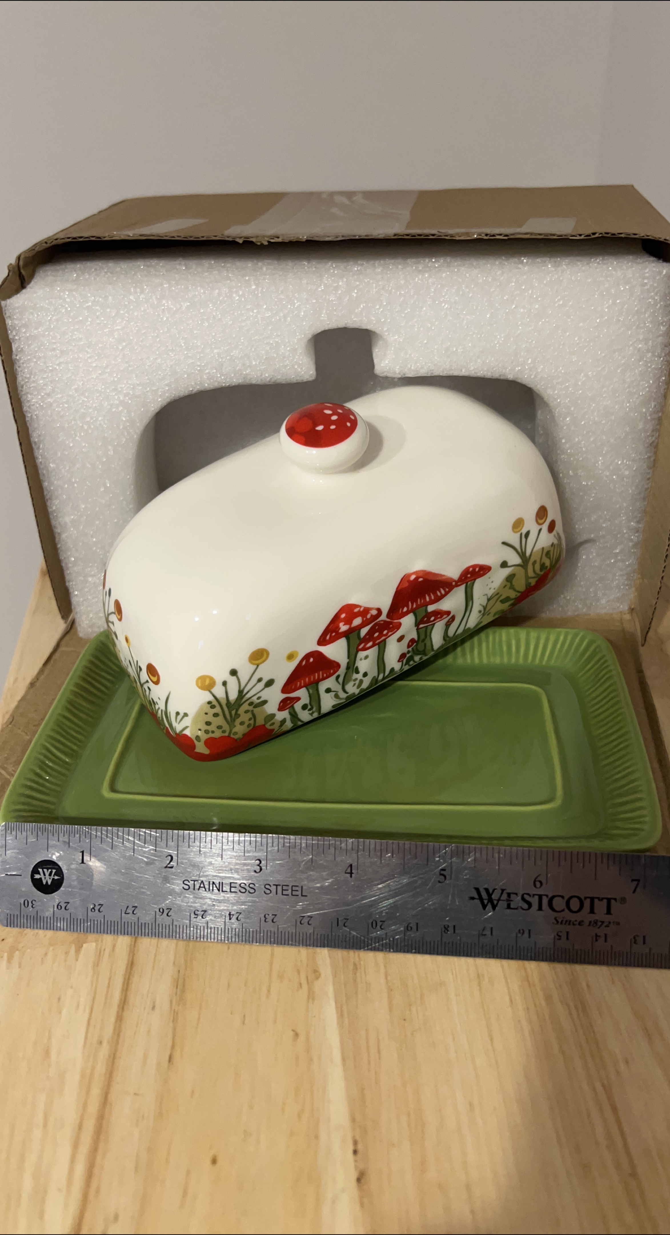 Mushroom Butter Dish with Lid