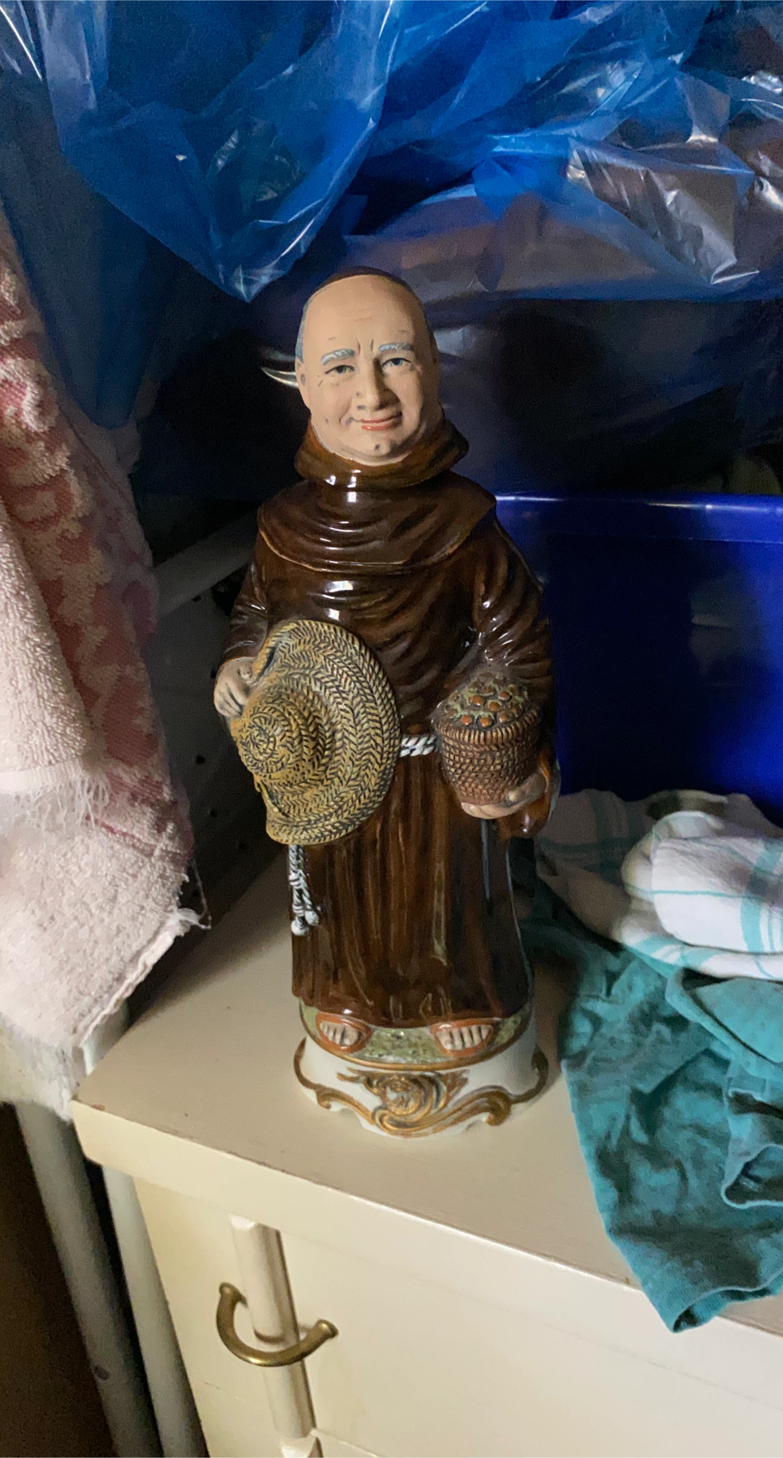 Vintage Liquor Bottle, Monk