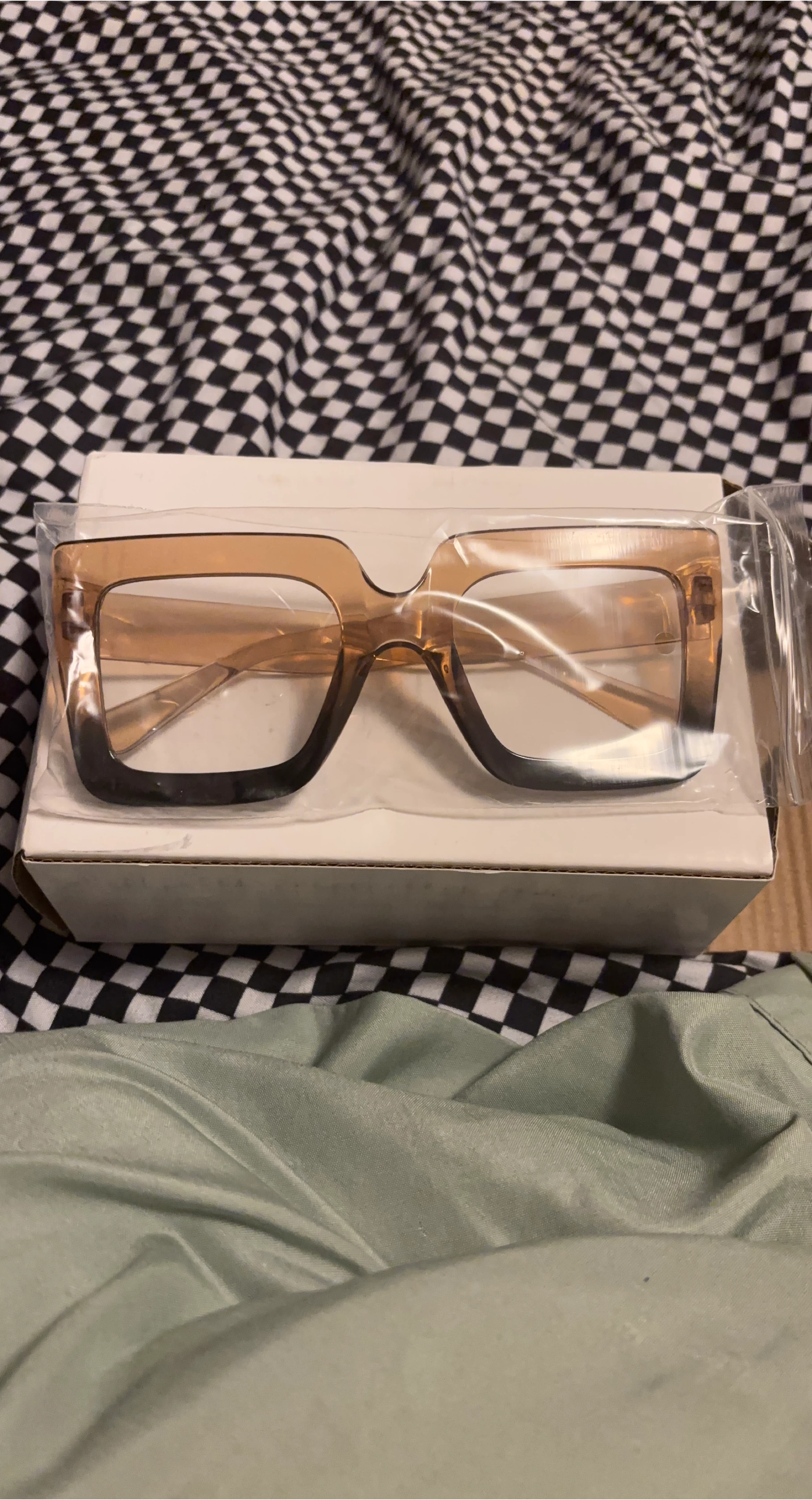Brown & Black Oversized Square Frame Glasses thumbnail