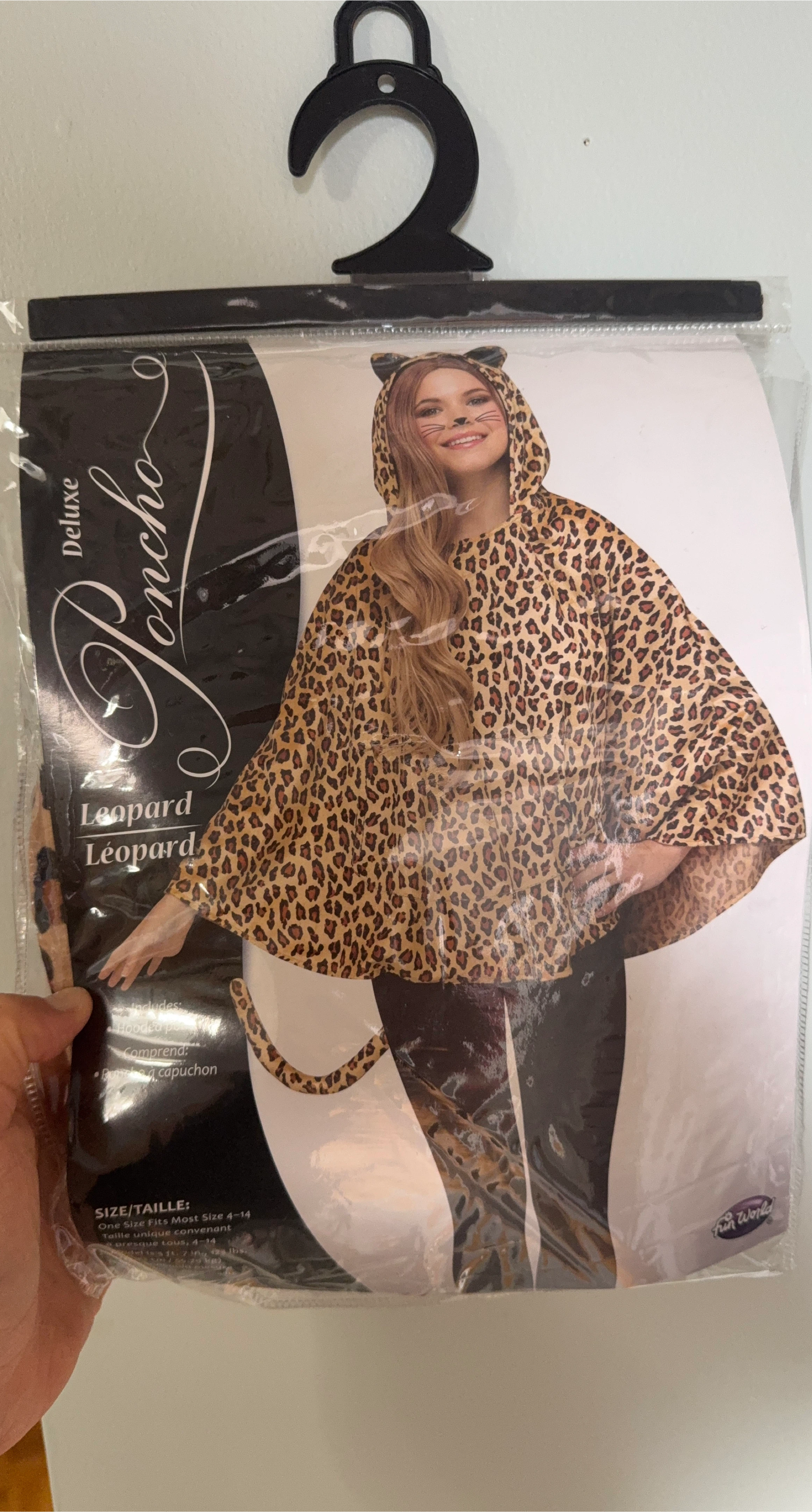 Fun World Deluxe Leopard Poncho (Size 4-14) thumbnail