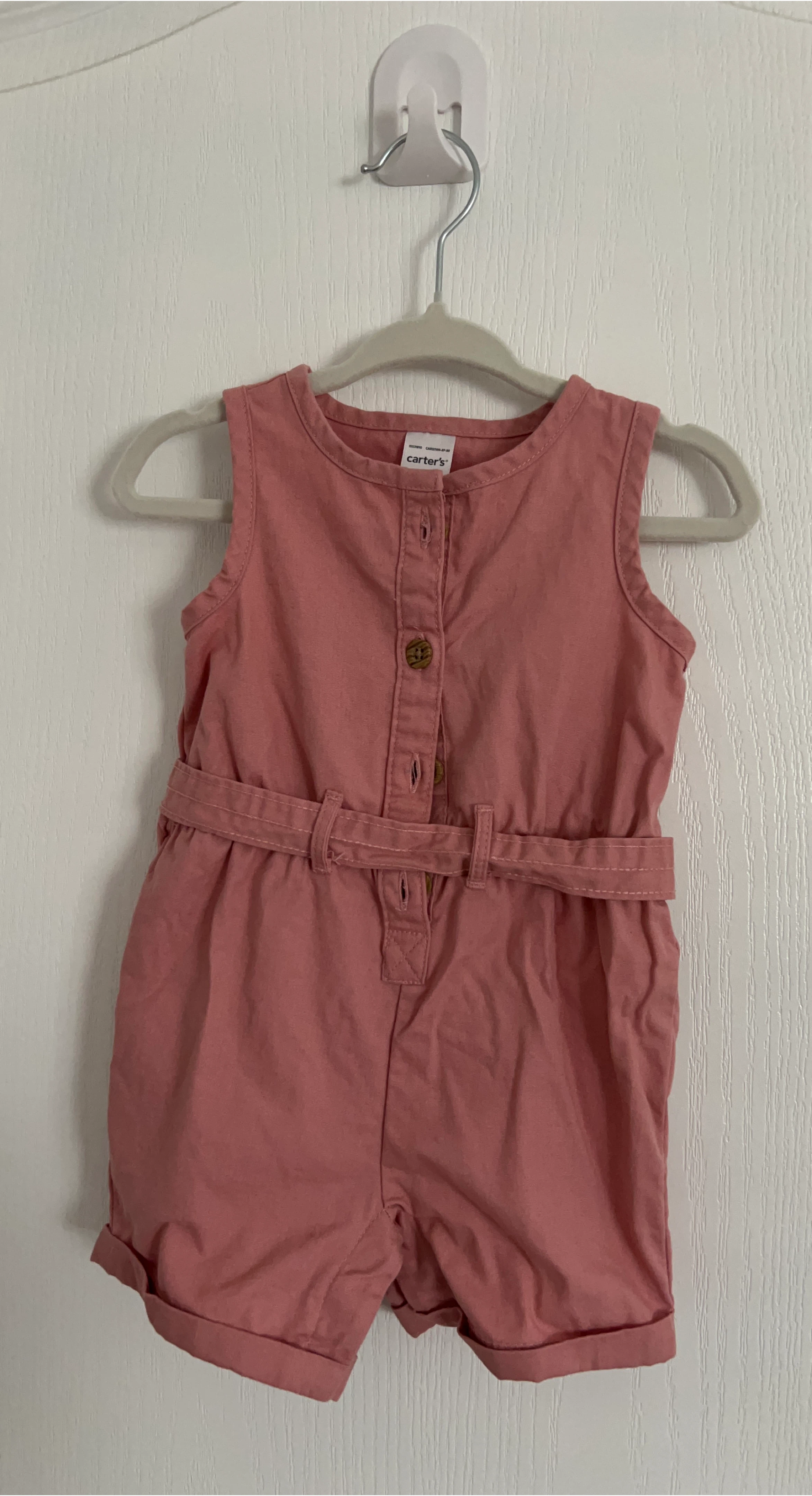 Carter's Pink Sleeveless Romper thumbnail