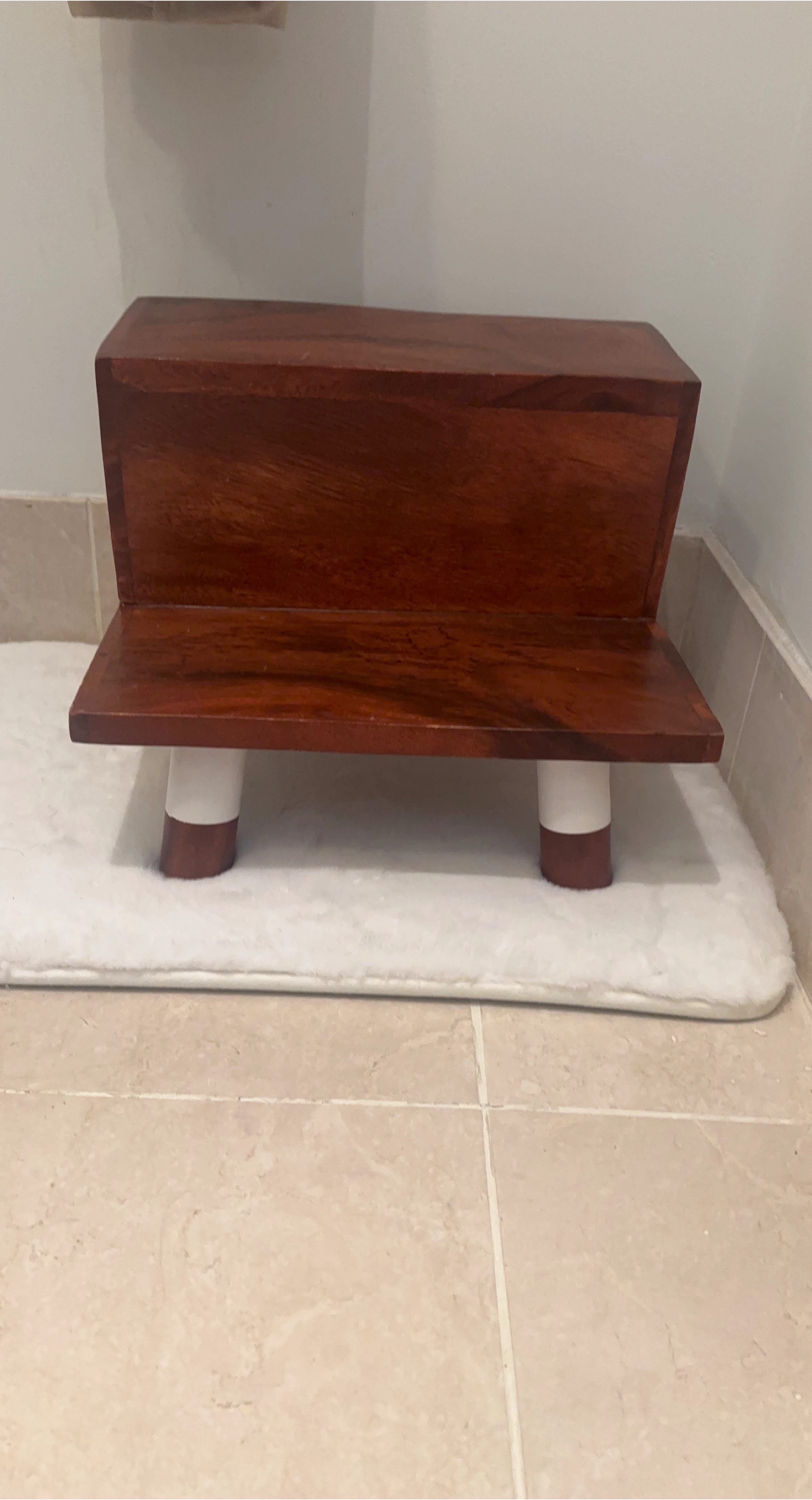 Wooden Two Step Decorative Stool - Brown thumbnail
