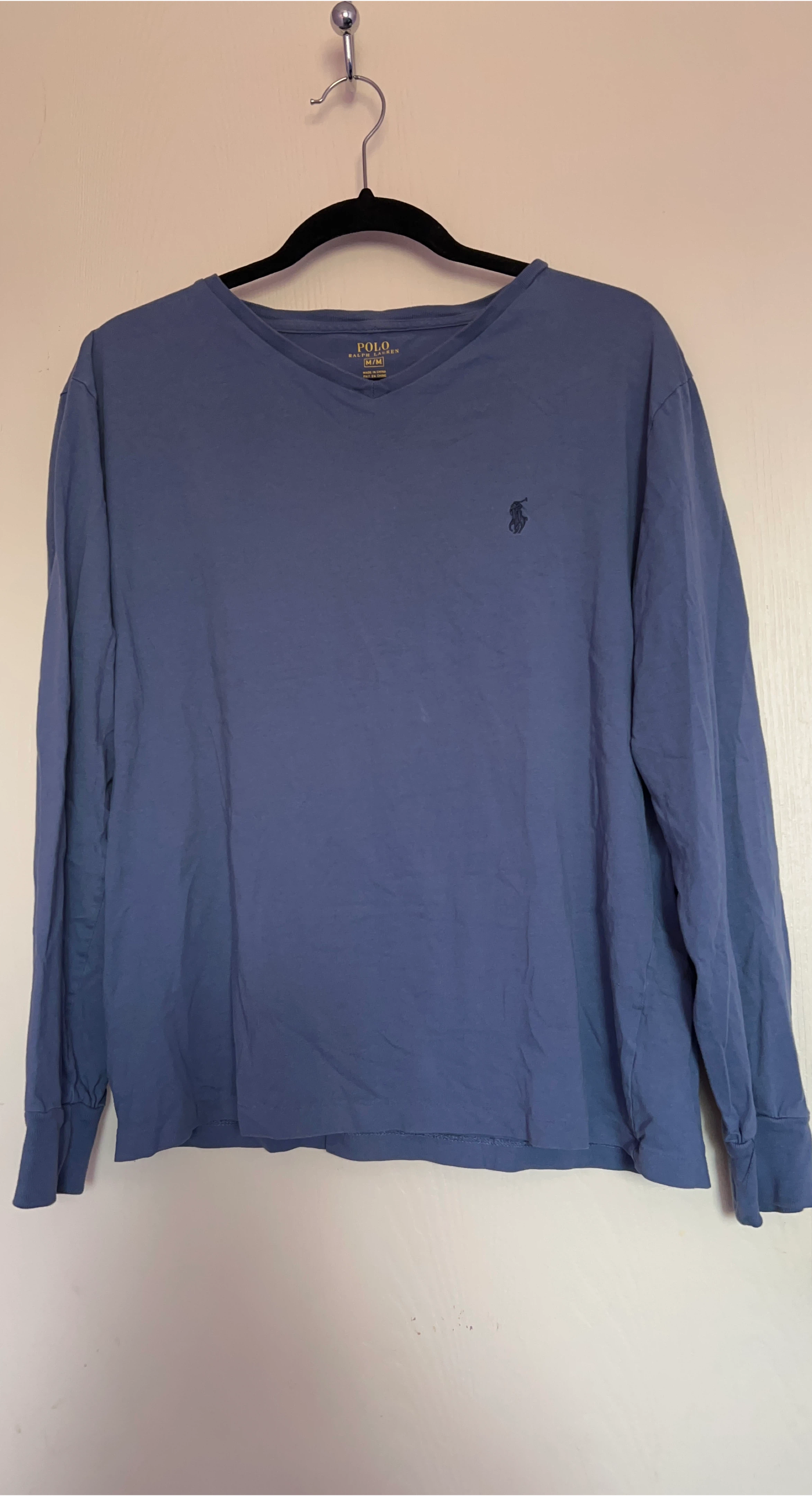 Polo Ralph Lauren Blue Long Sleeve Shirt - Men's Size M