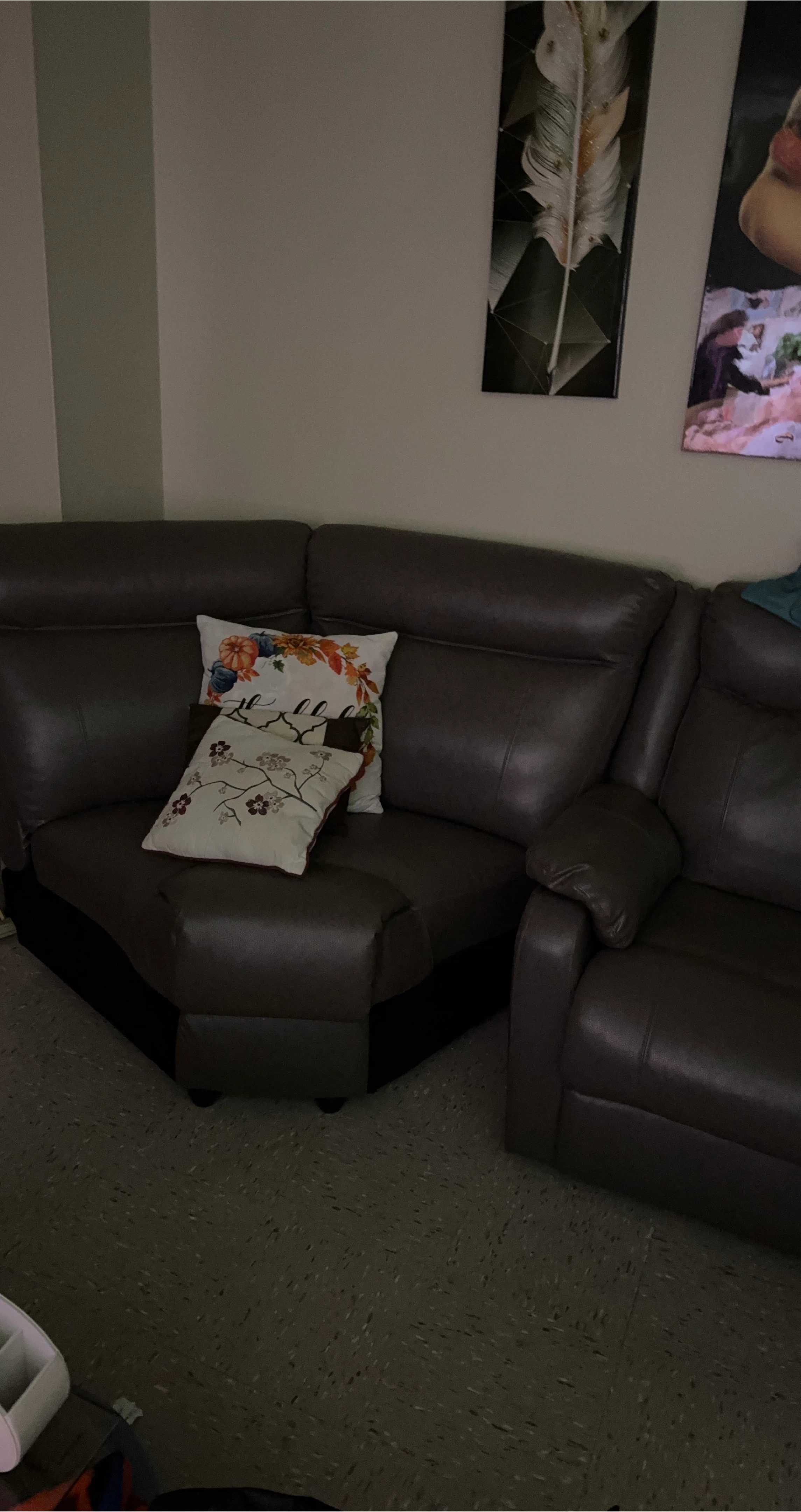 Leather Sectional Sofa - Brown thumbnail
