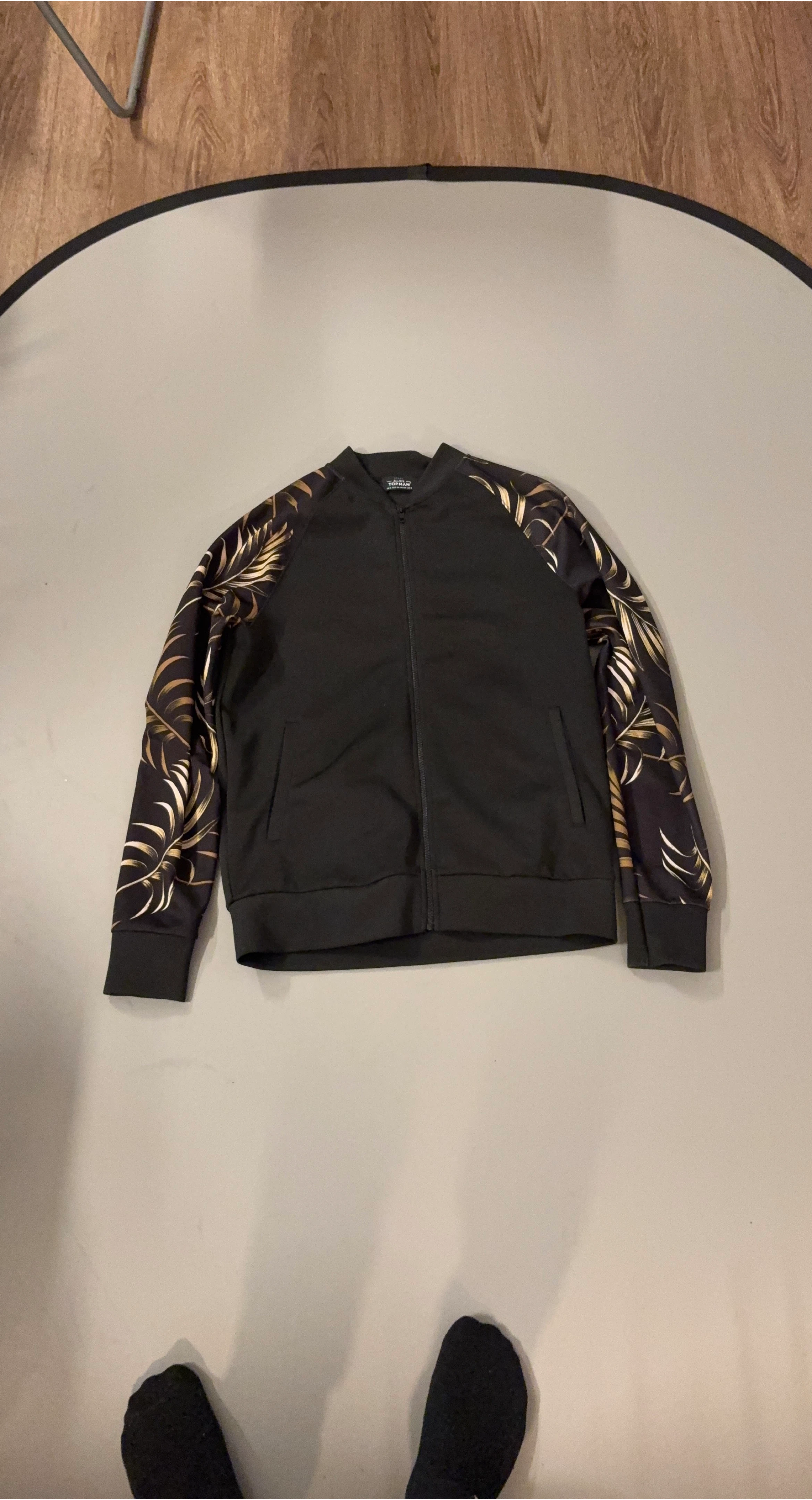 Topman Black Floral Sleeve Jacket thumbnail