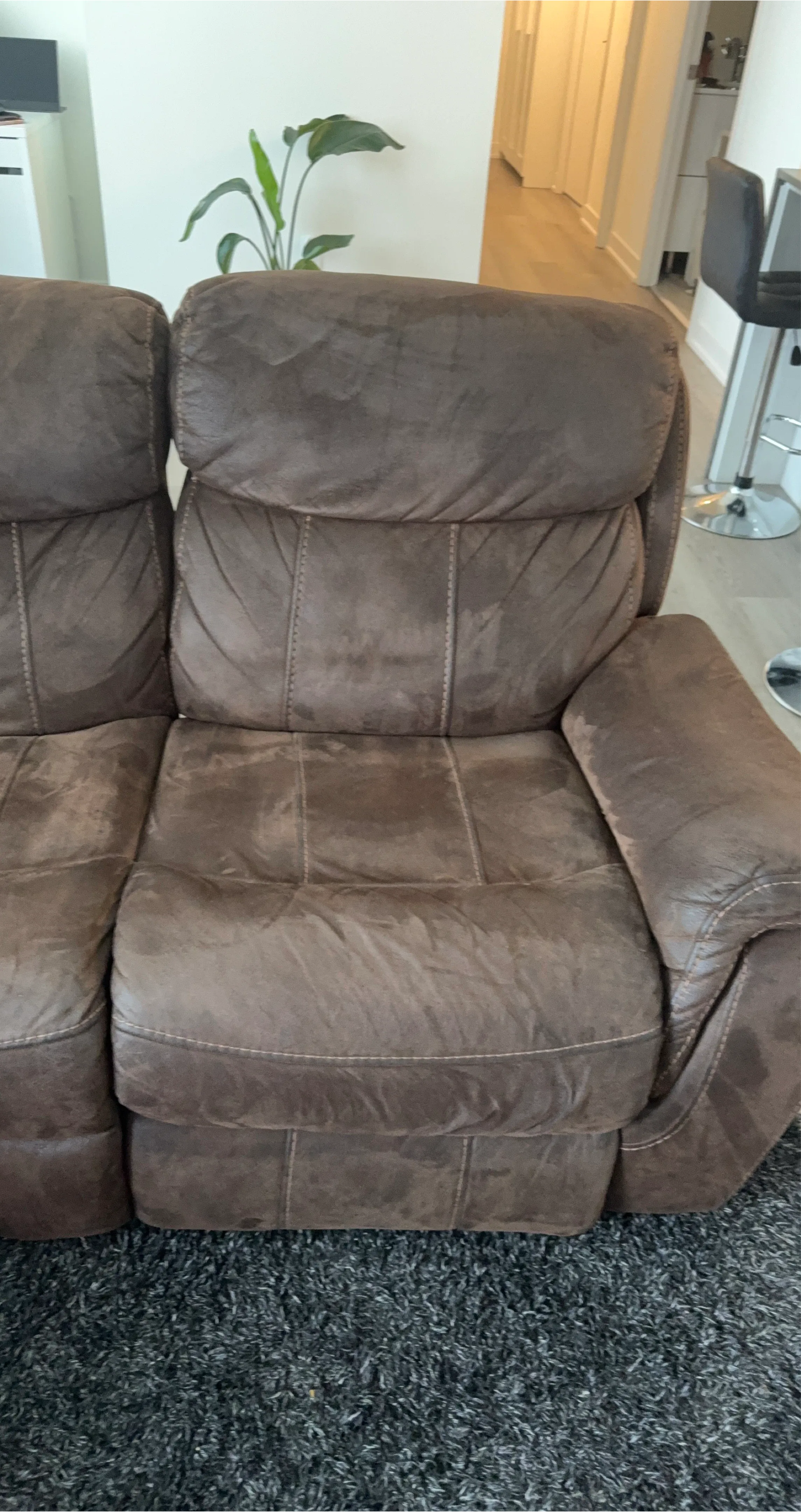 Brown Reclining Loveseat