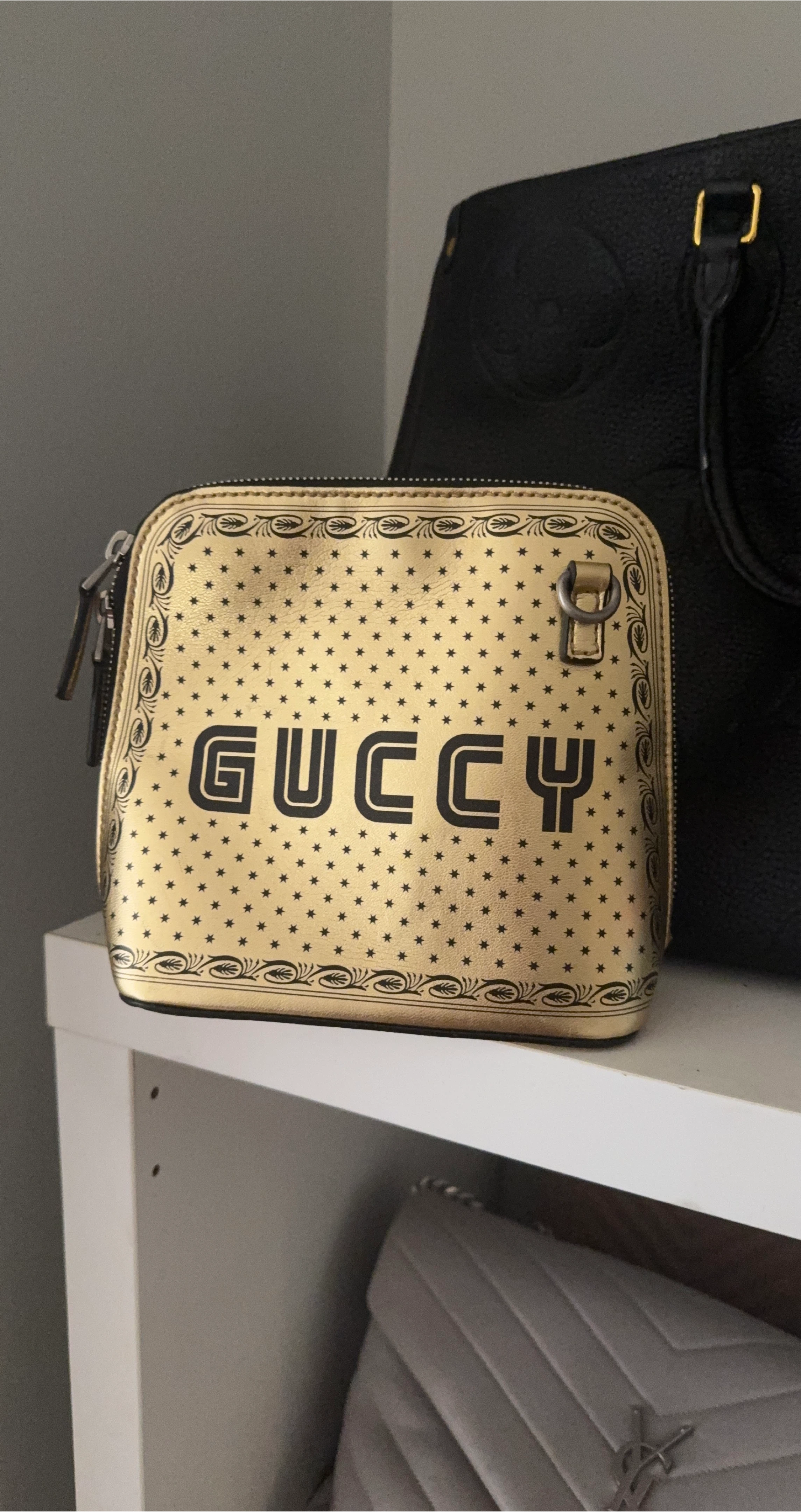 Gucci Gold Star Print Shoulder Bag thumbnail