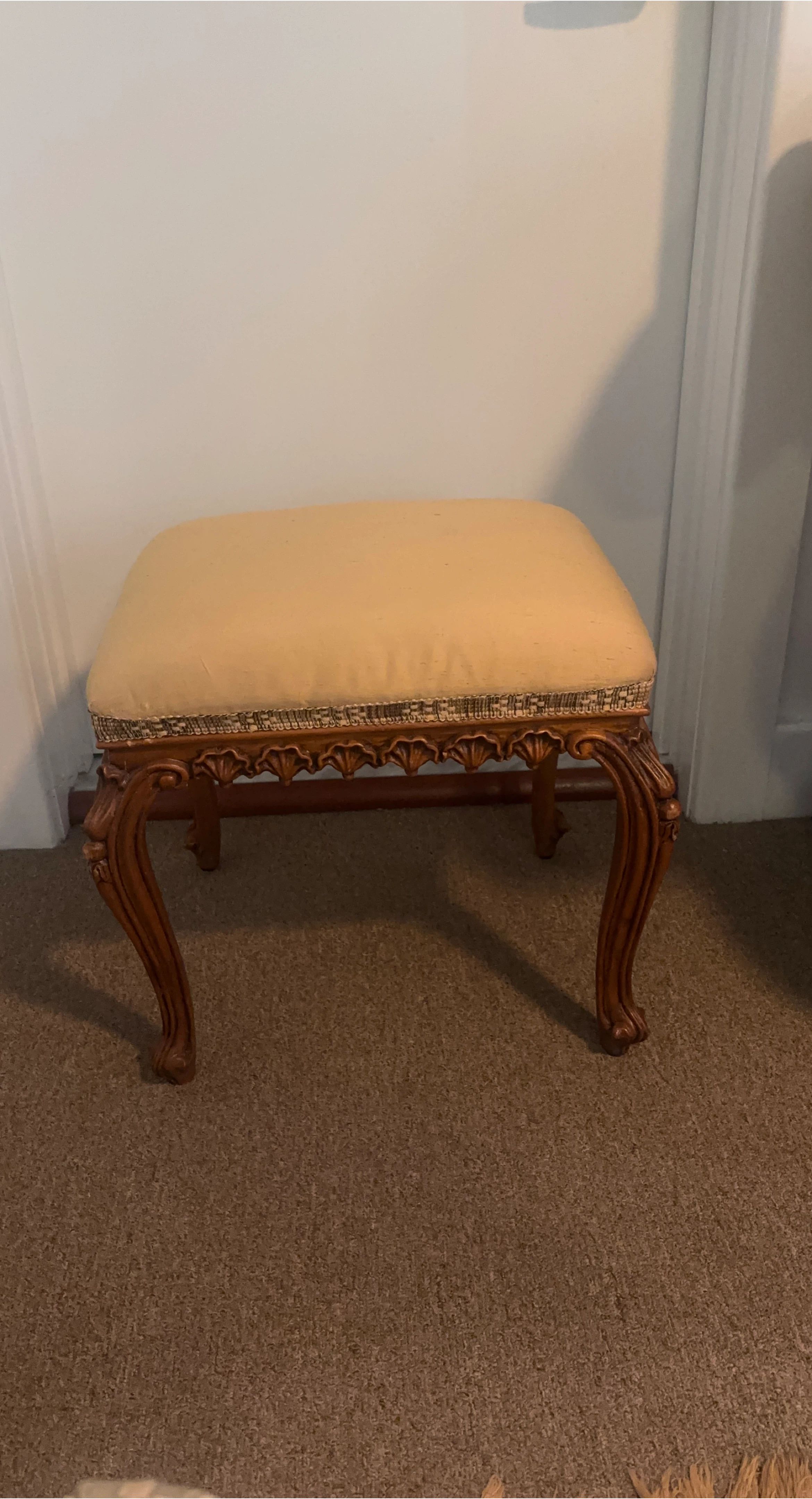 Vintage Wooden  Carved Stool thumbnail
