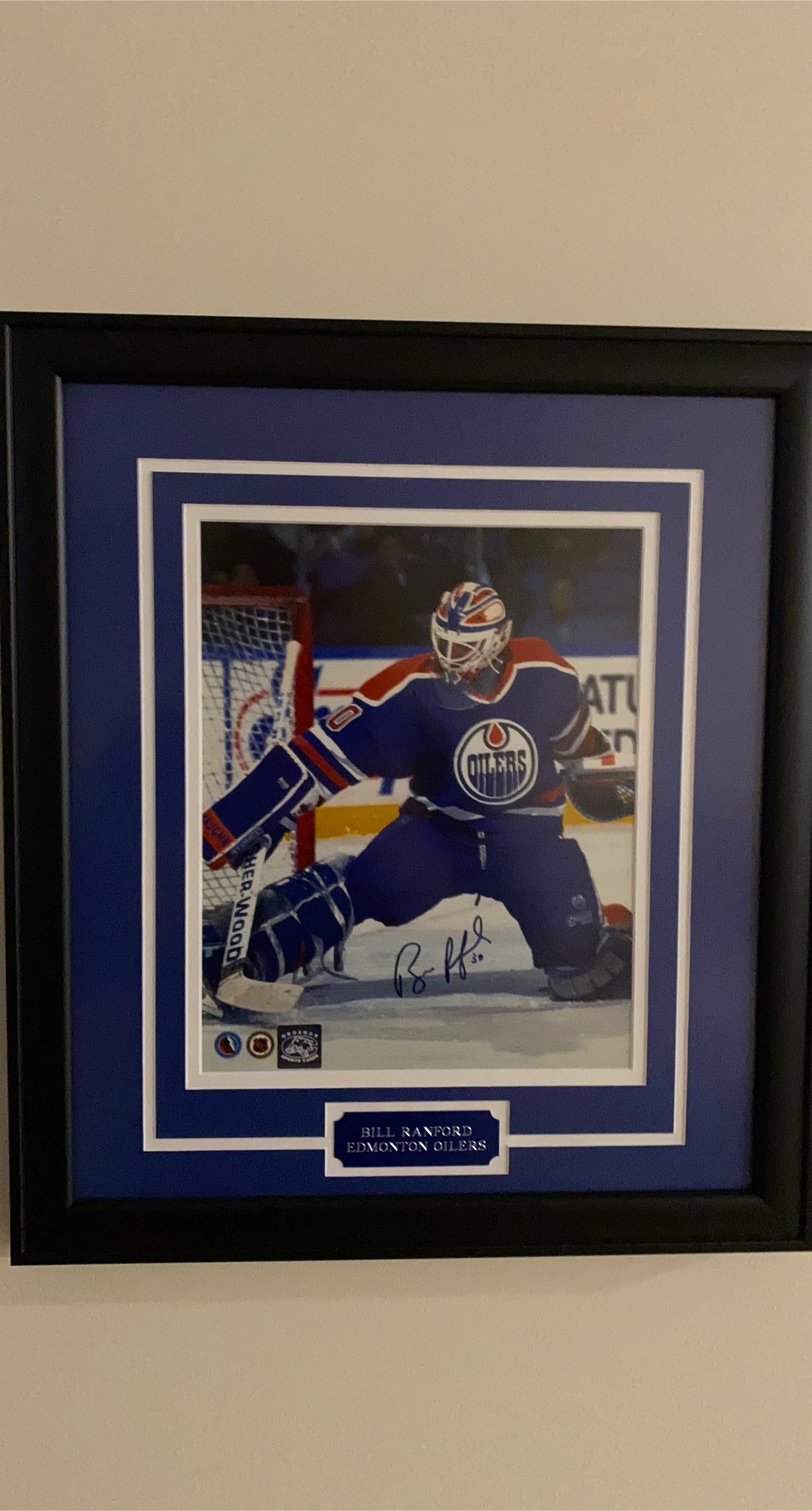 Framed Bill Ranford Edmonton Oilers Autographed Photo thumbnail