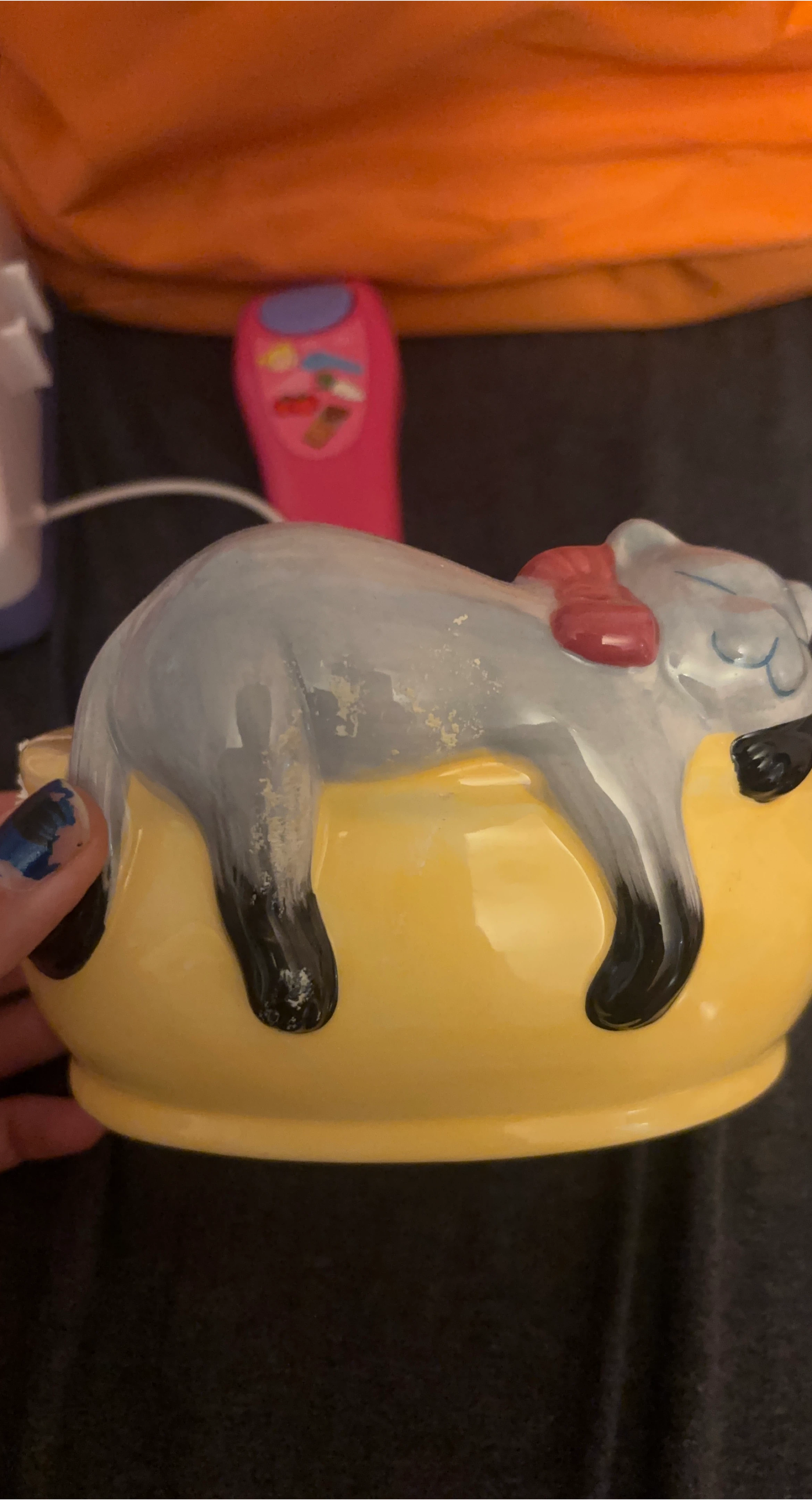 Cat Figurine on Yellow Bowl thumbnail