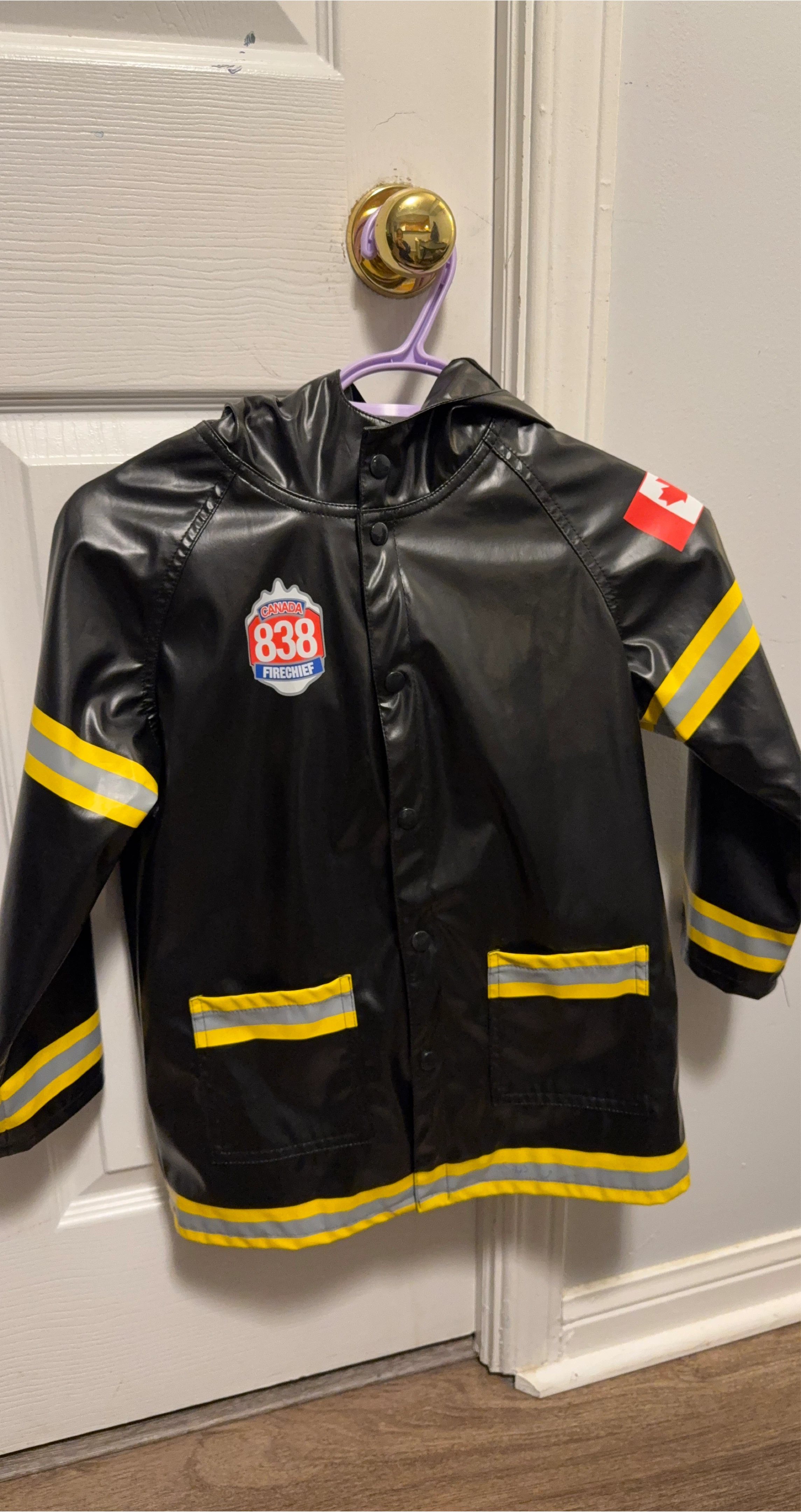 Halloween costume Fire Chief Black Rain Jacket thumbnail
