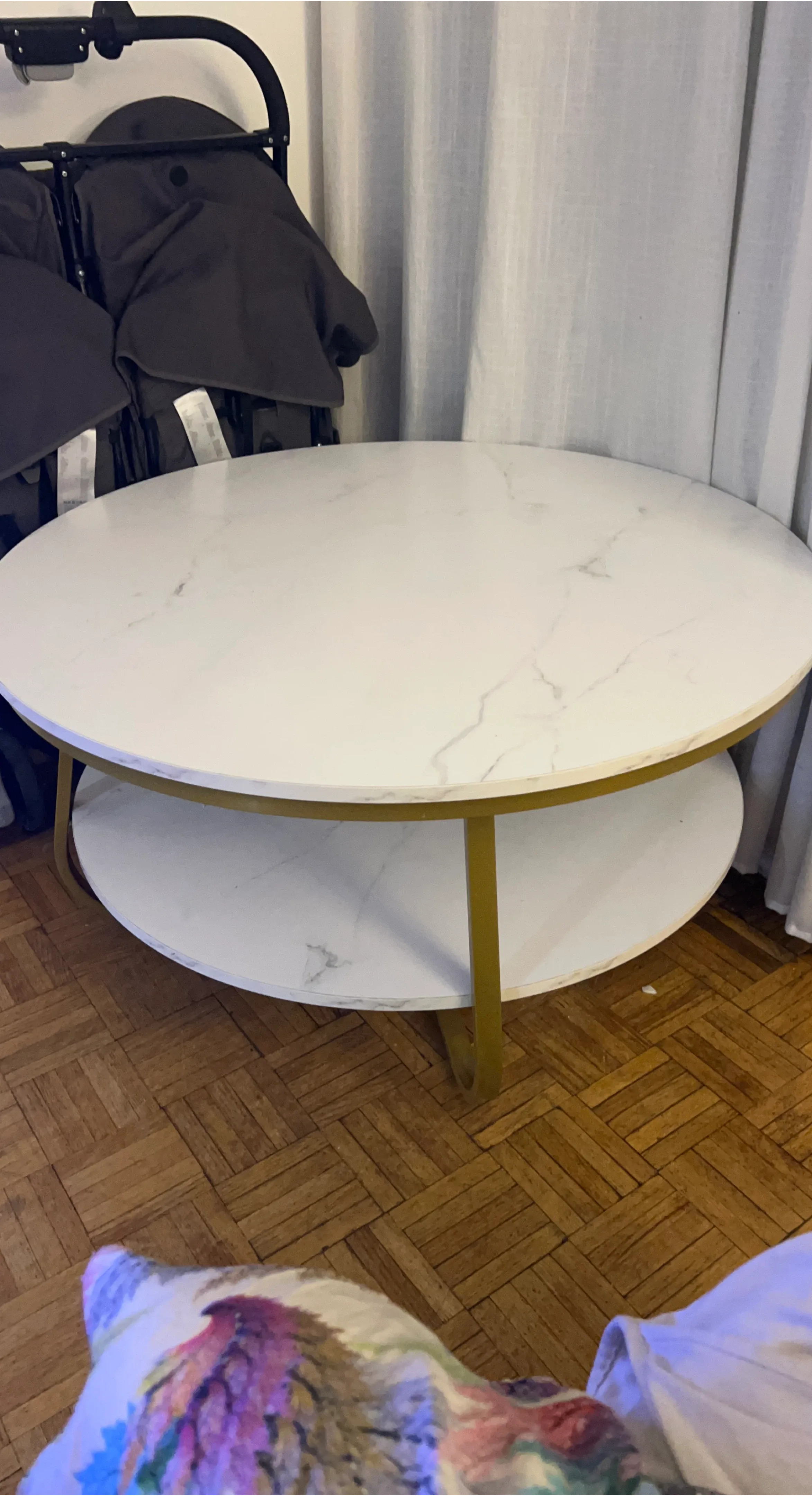 Round White Marble Coffee Table