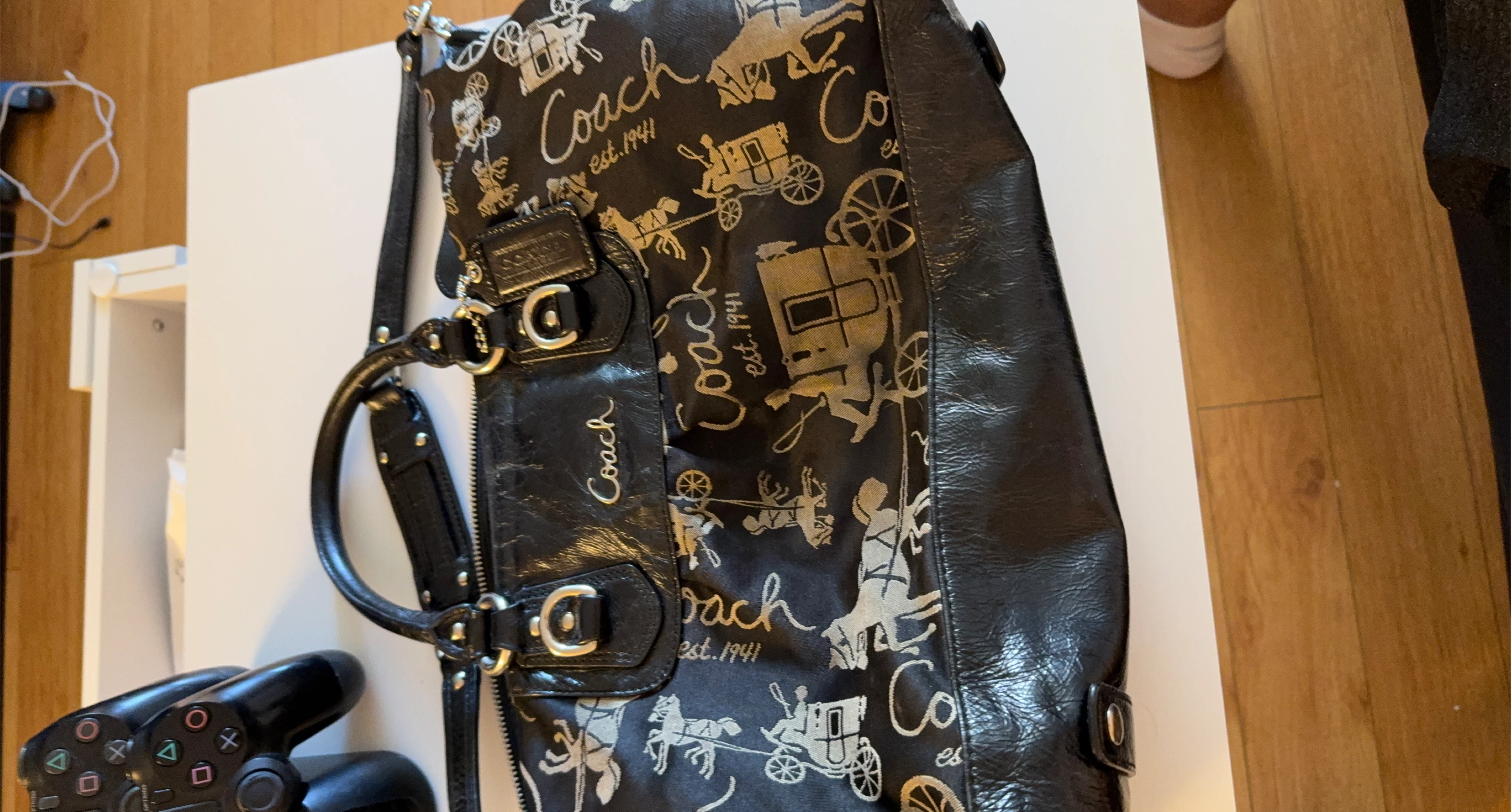 Coach Est. 1941 Black Patterned Satchel