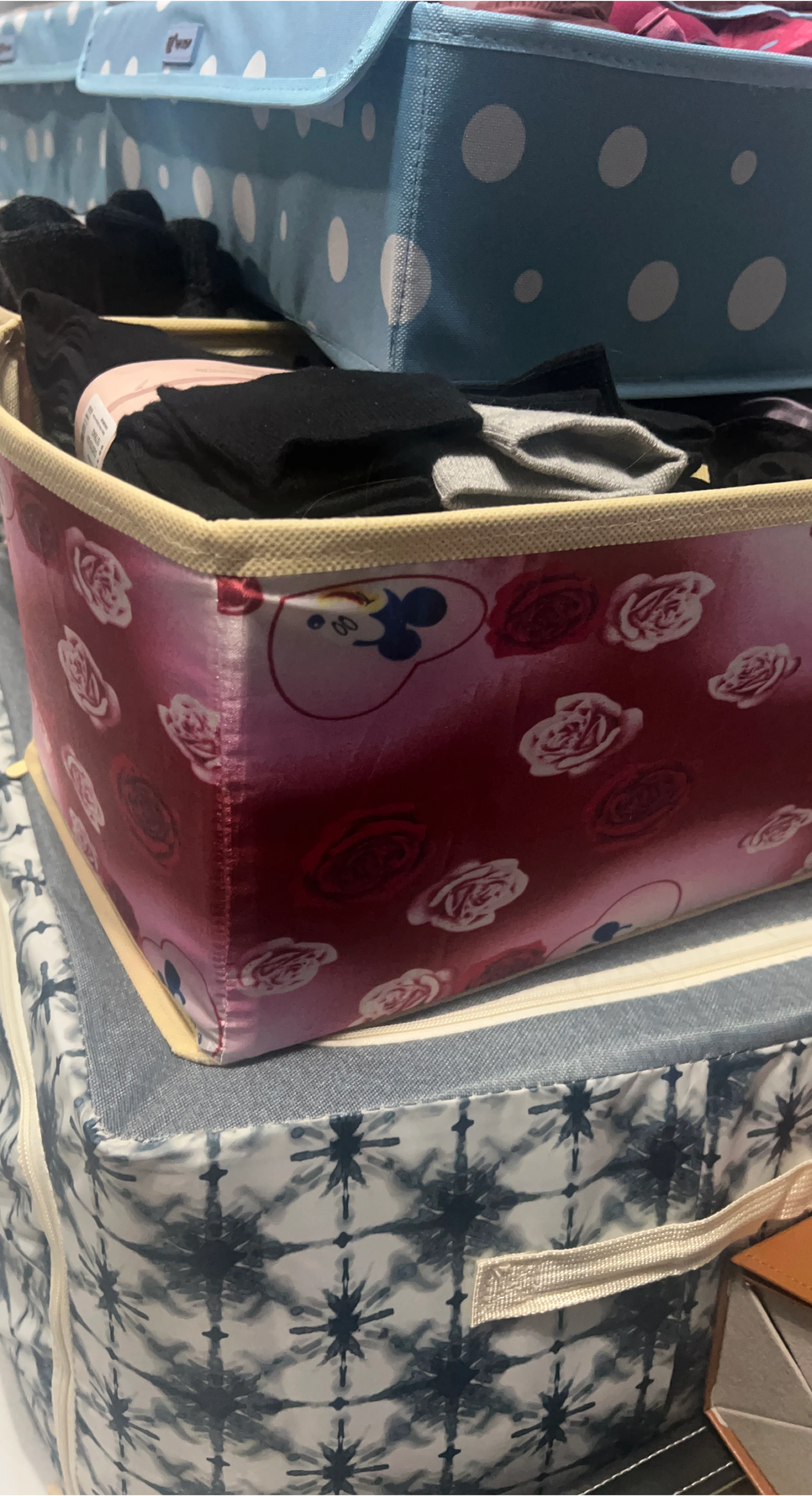 Mickey Mouse Rose Print Storage Bin