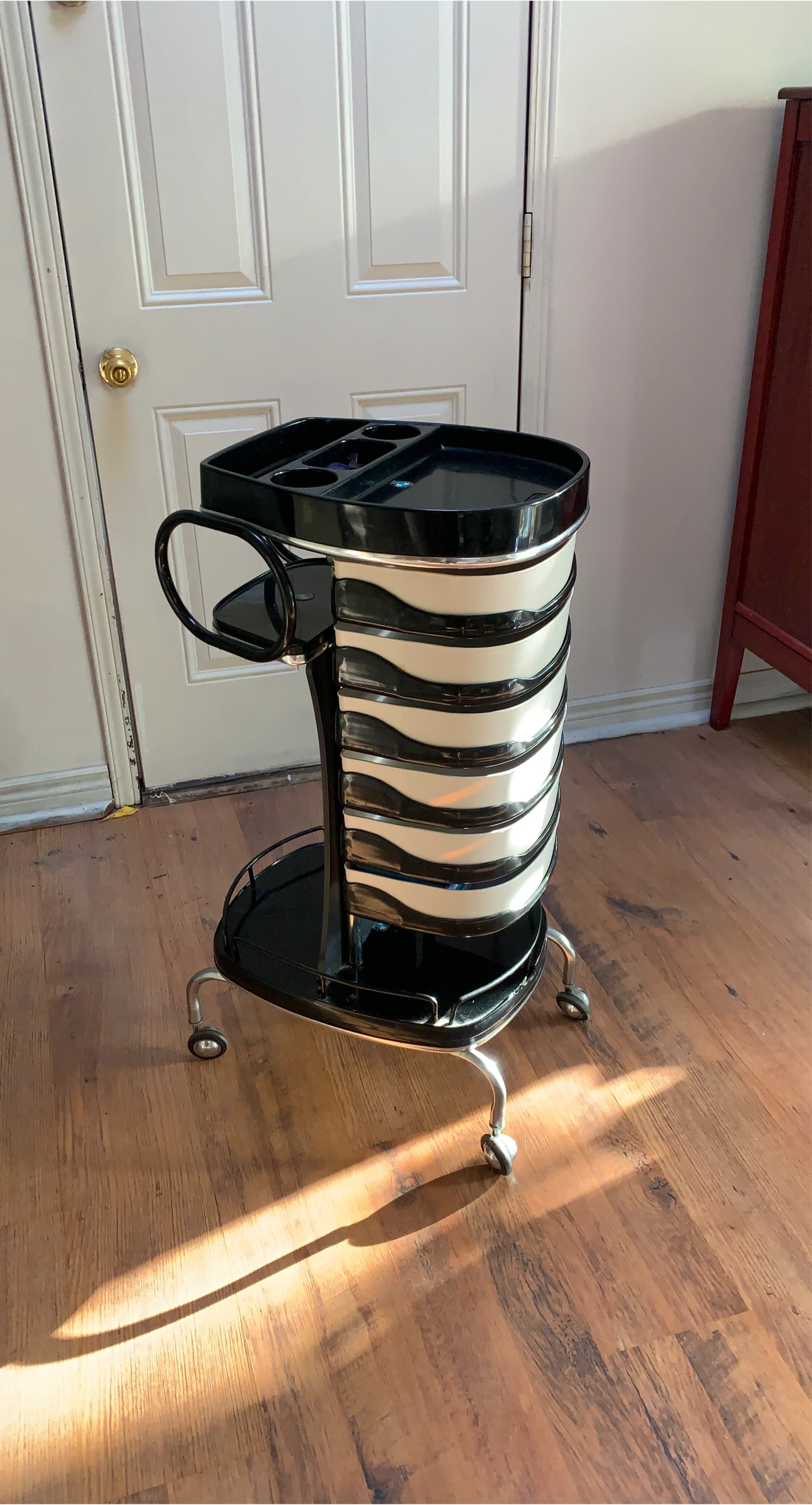Salon Set Dio Rolling Cart - Black & White thumbnail