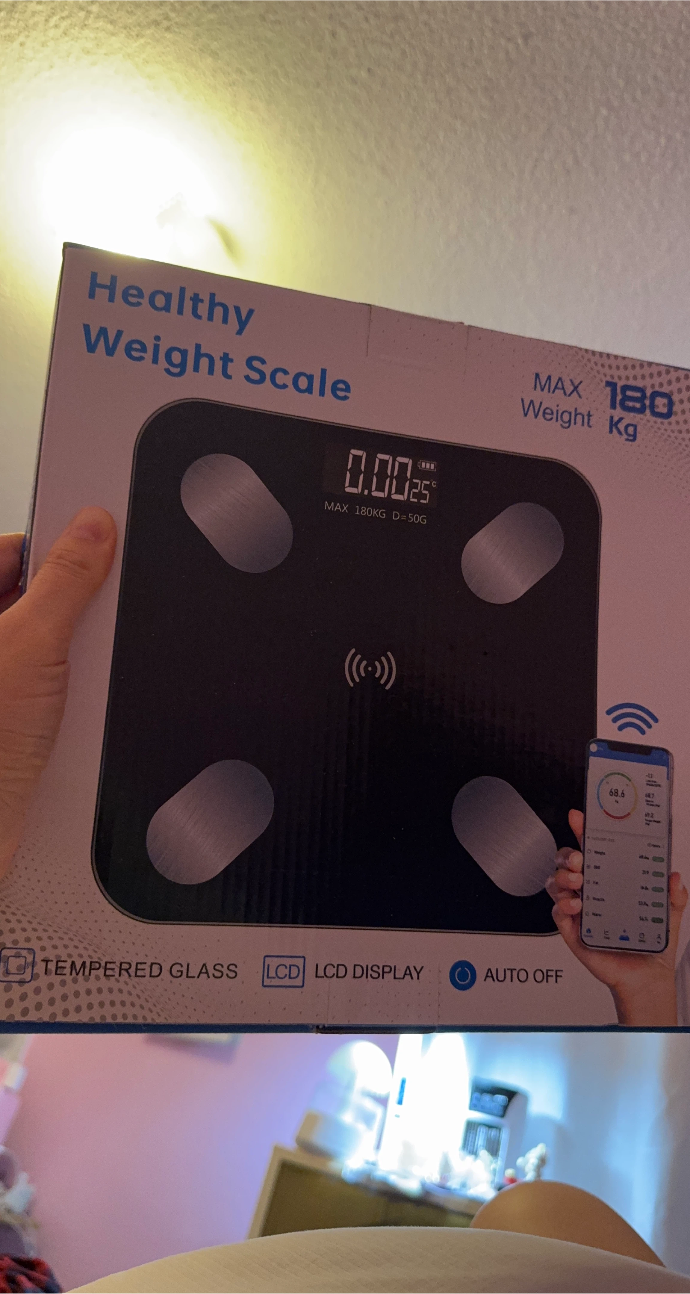 Healthy Weight Scale - Tempered Glass & LCD Display image indicator(1)
