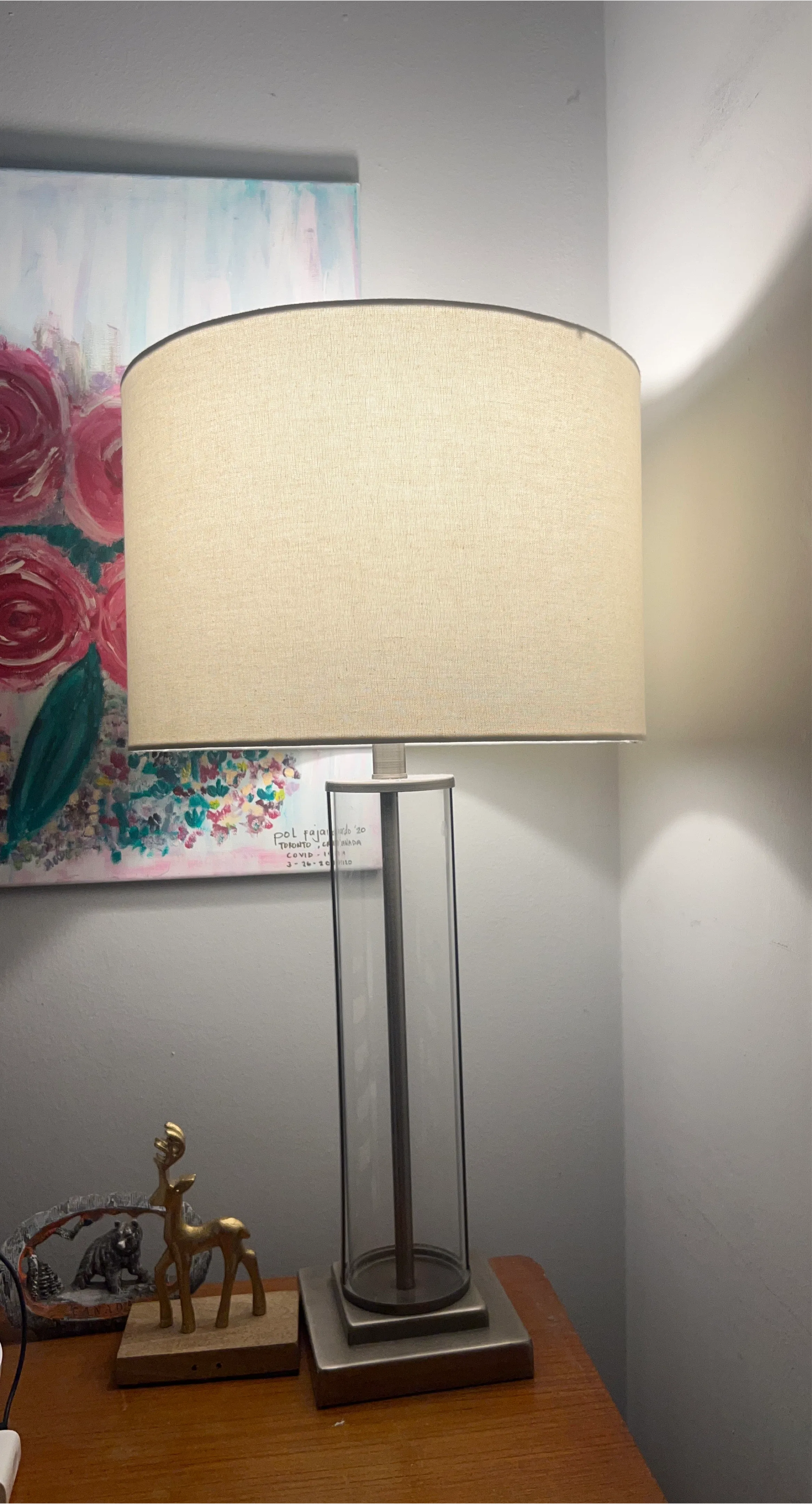 Table Lamp with Beige Shade