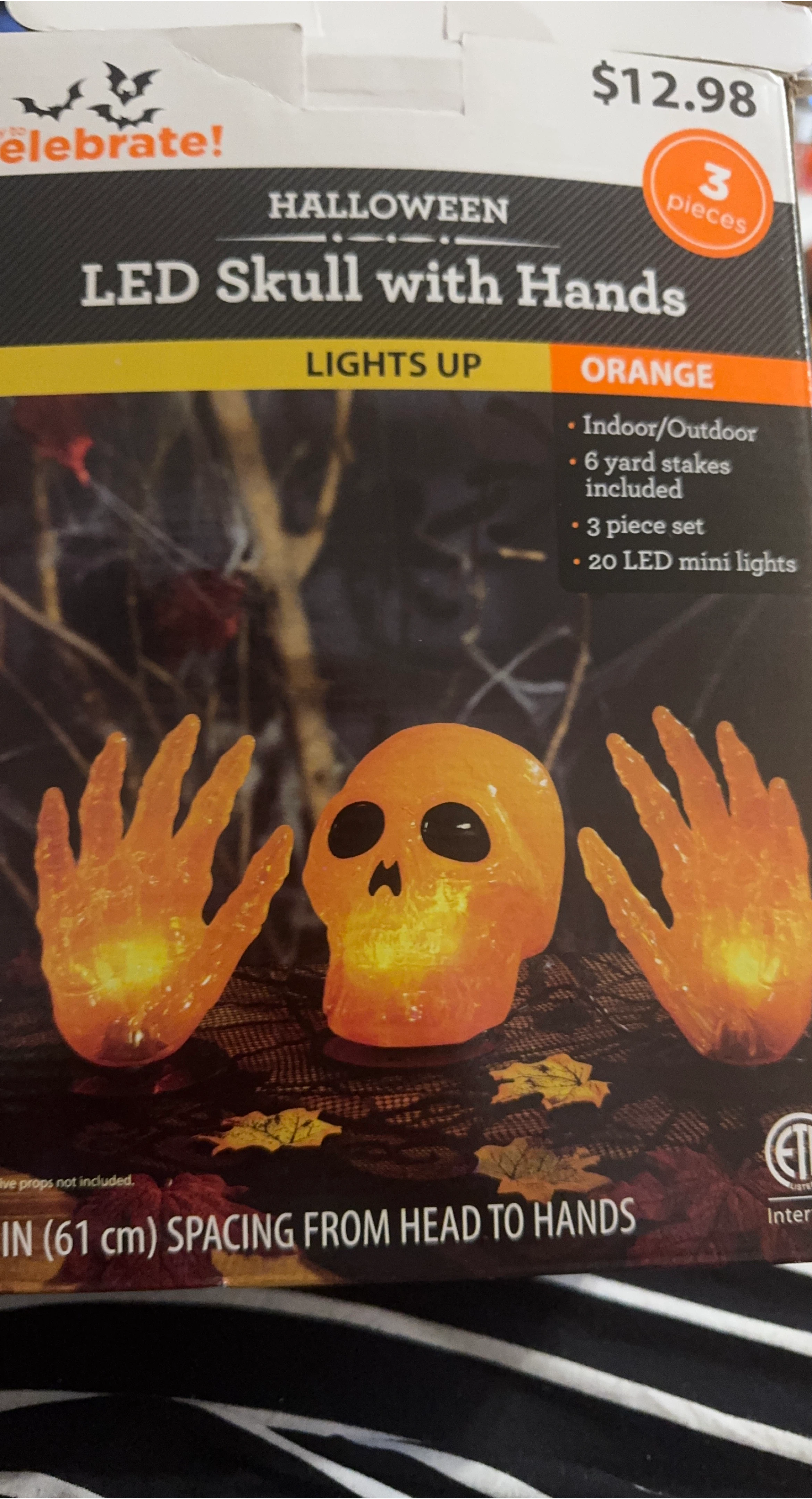 Halloween LED Skull with Hands - 3 Piece Set thumbnail