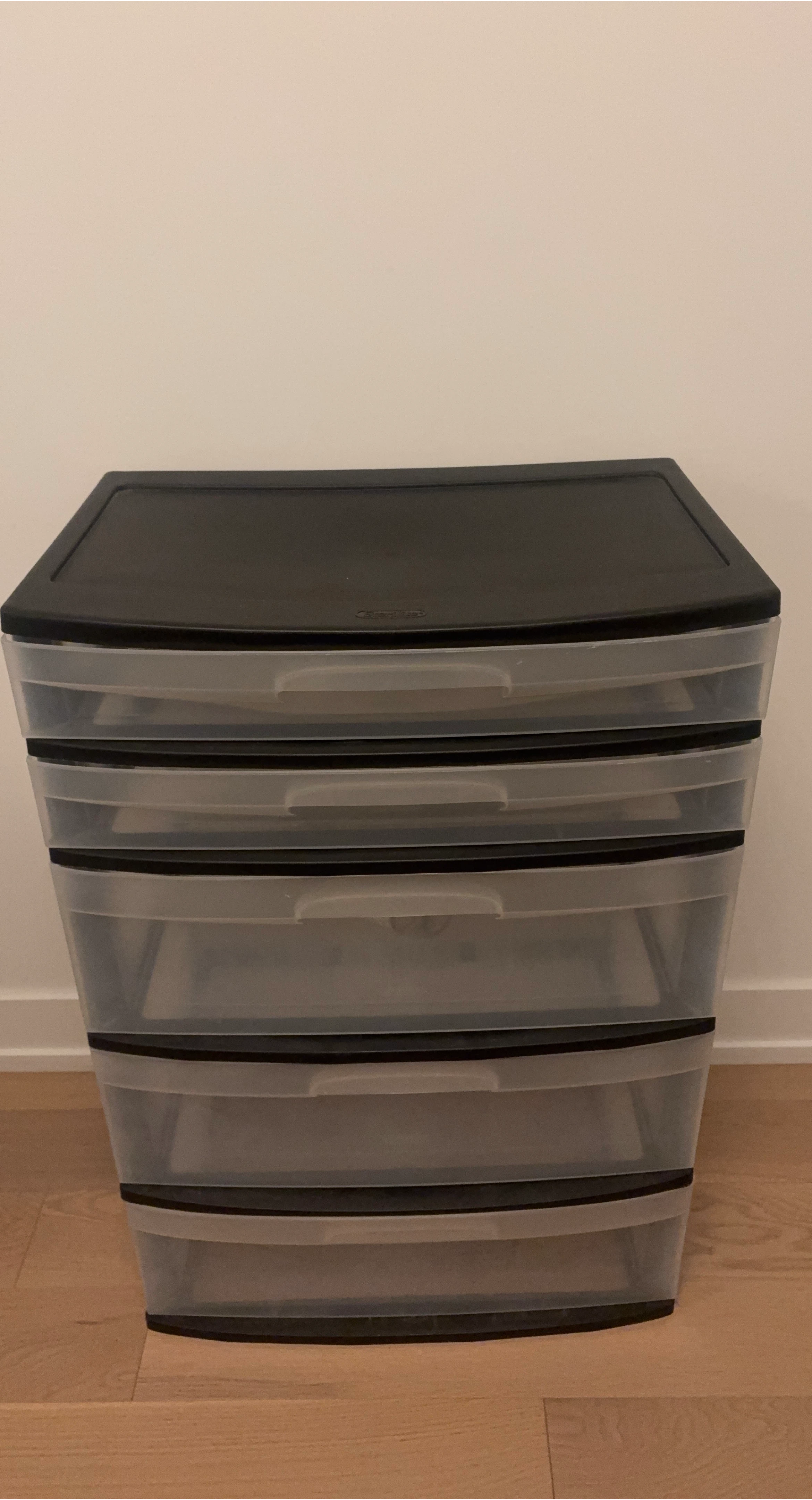 Sterilite 4-Drawer Wide Tower - Black image indicator(1)