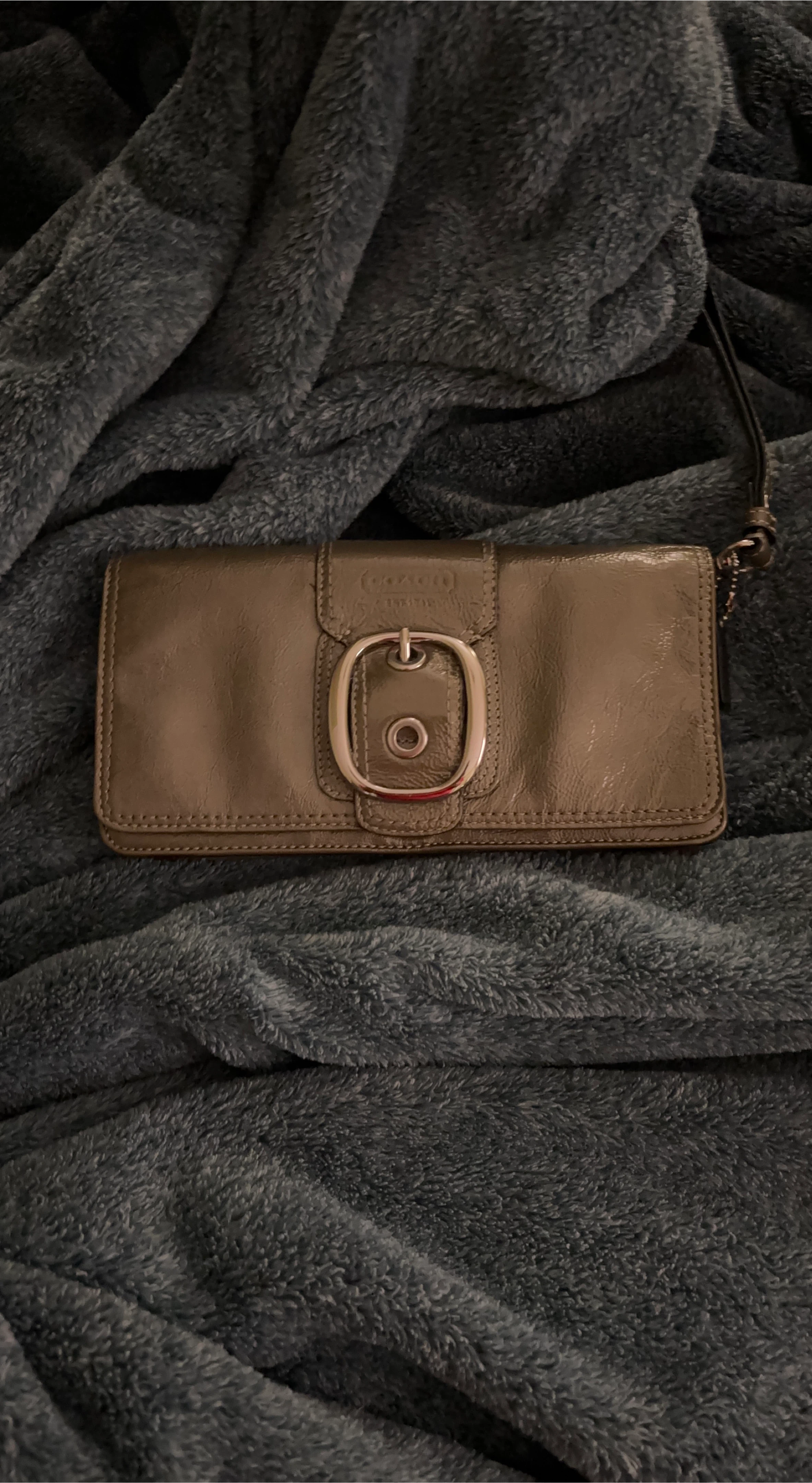 Coach Metallic Leather Buckle Wallet thumbnail