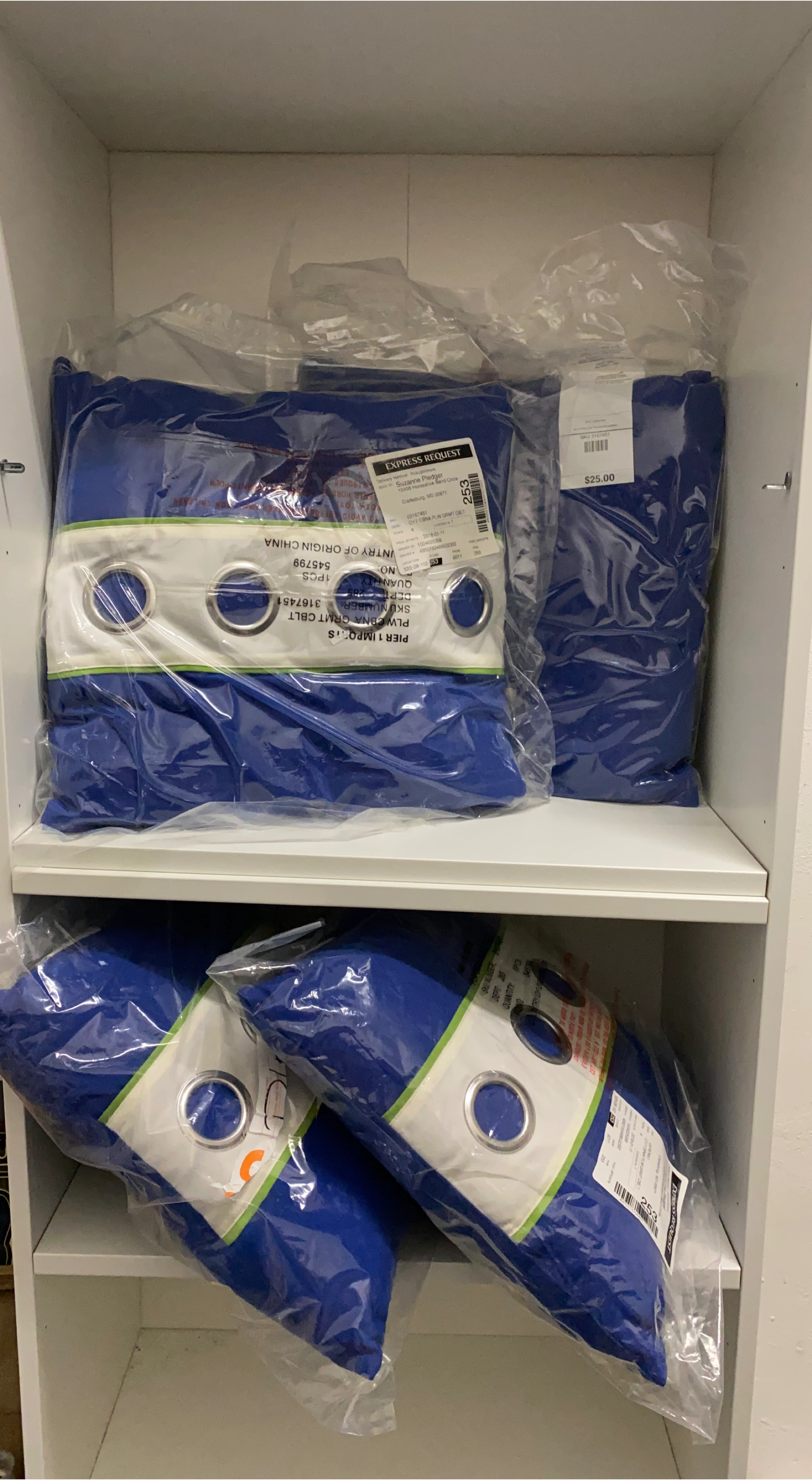Pier 1 Imports 4x Cobalt Blue Grommet Panel Pillows thumbnail