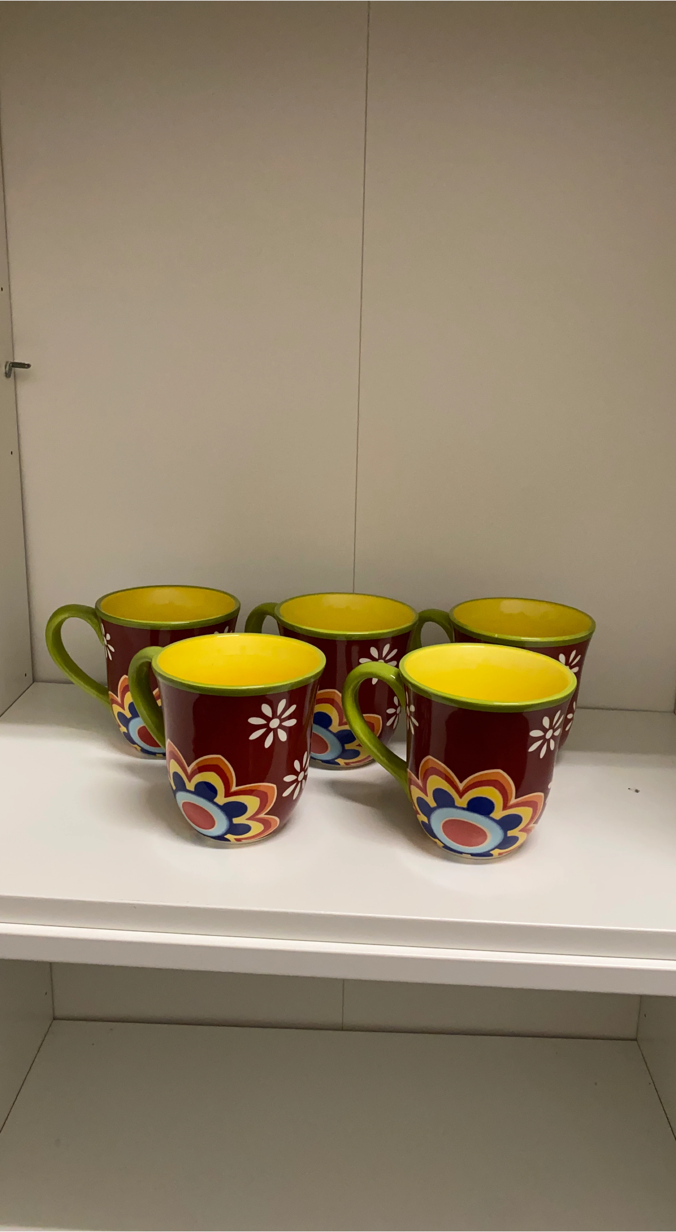 Set of 5 Floral Design Coffee Mugs thumbnail