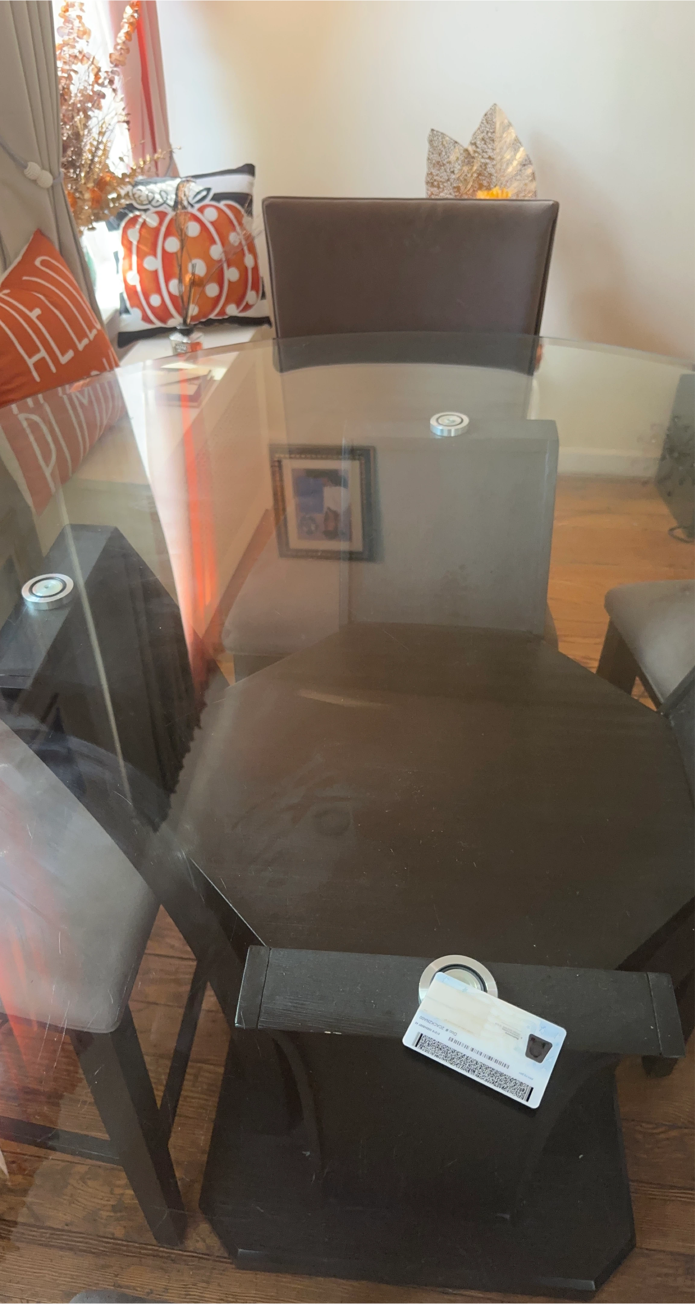 Glass Top Dining Table with Chairs