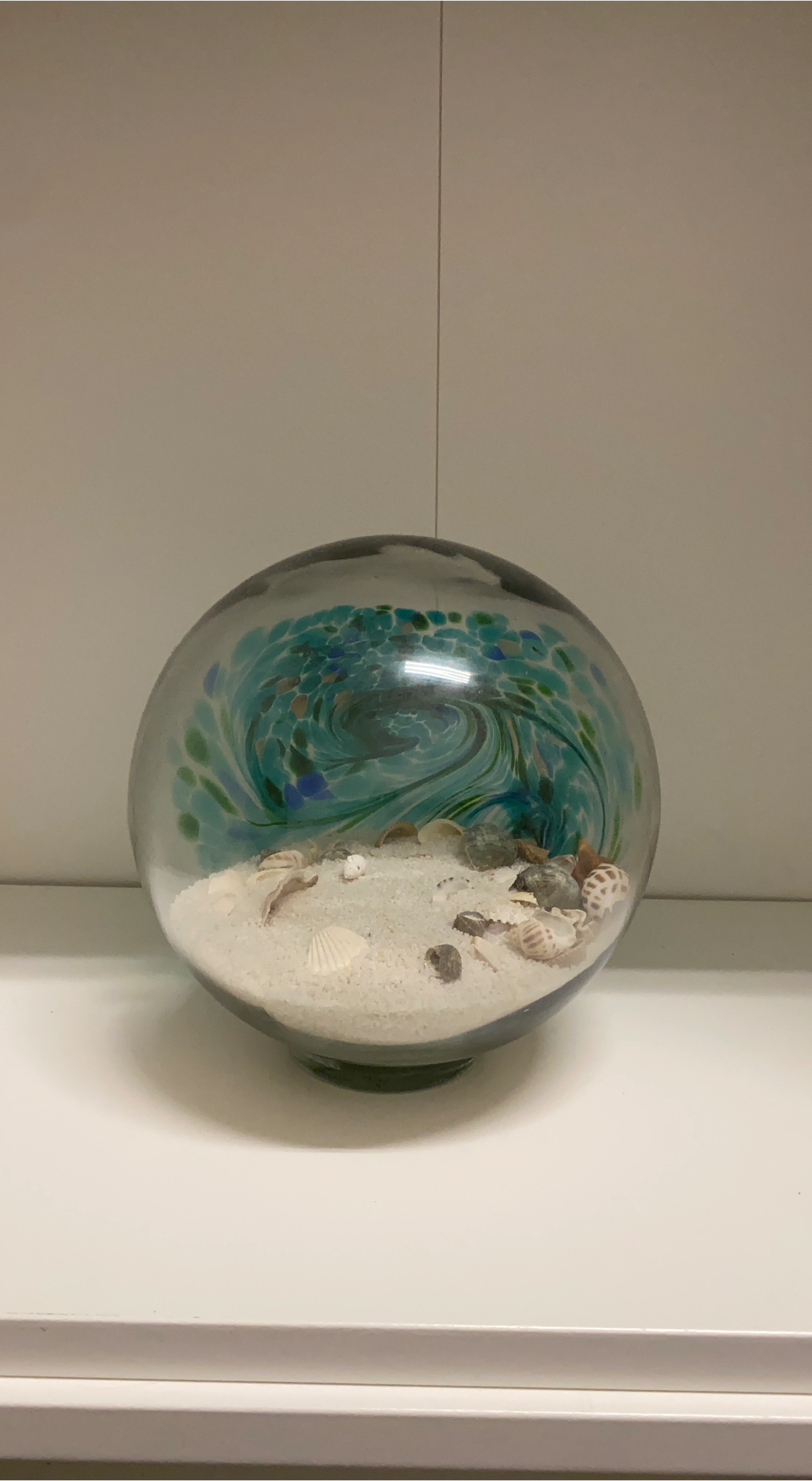 Decorative Glass Orb with Shells thumbnail