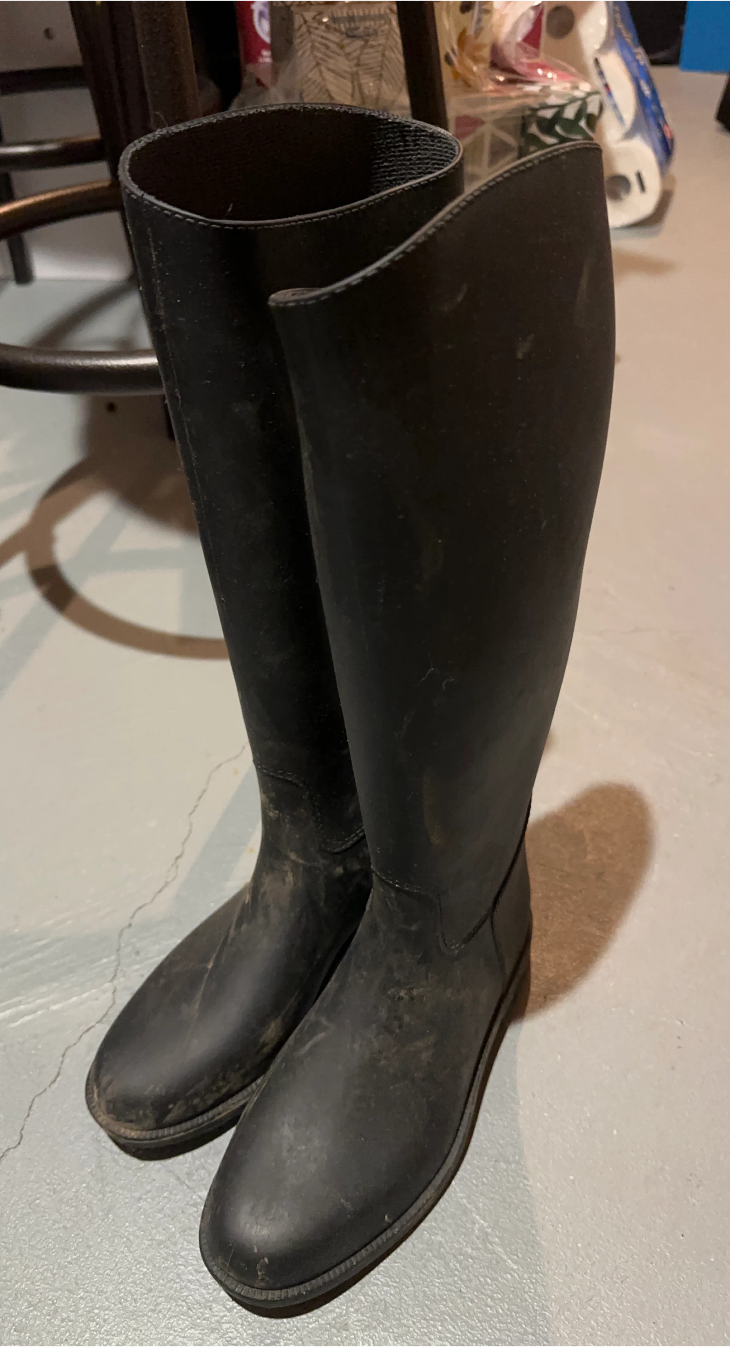 Black Decathlon Riding Boots EU 39 thumbnail