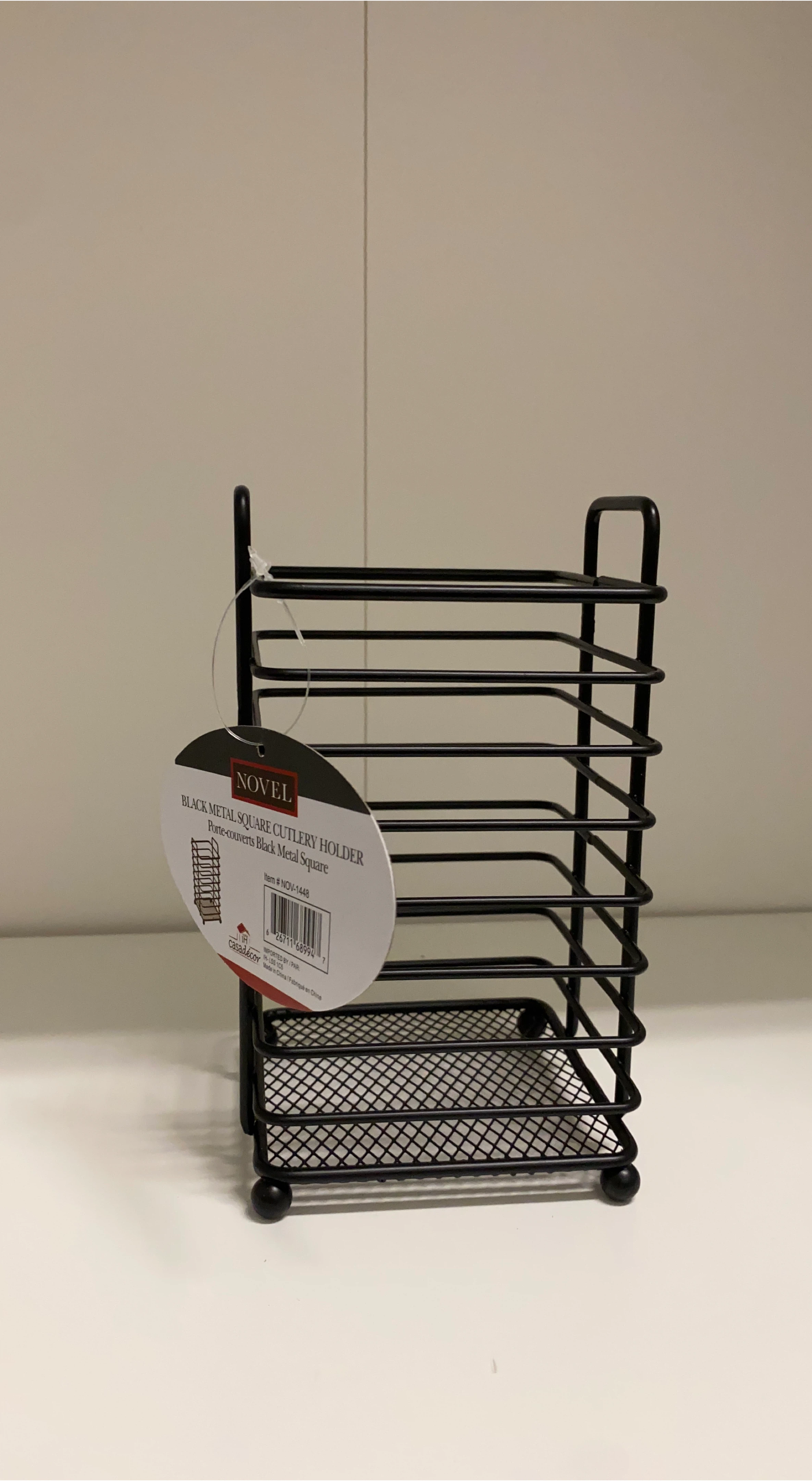 Novel Black Metal Square Cutlery Holder thumbnail