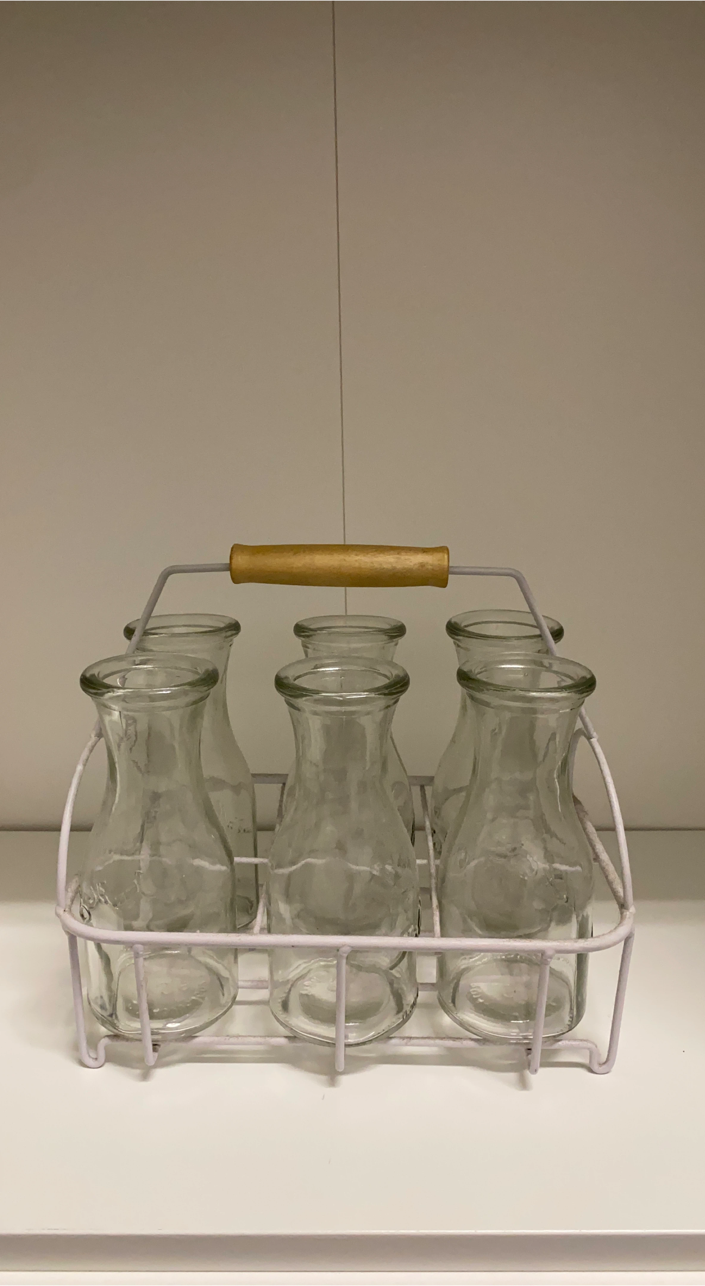 Glass Milk Bottles with Metal Carrier thumbnail
