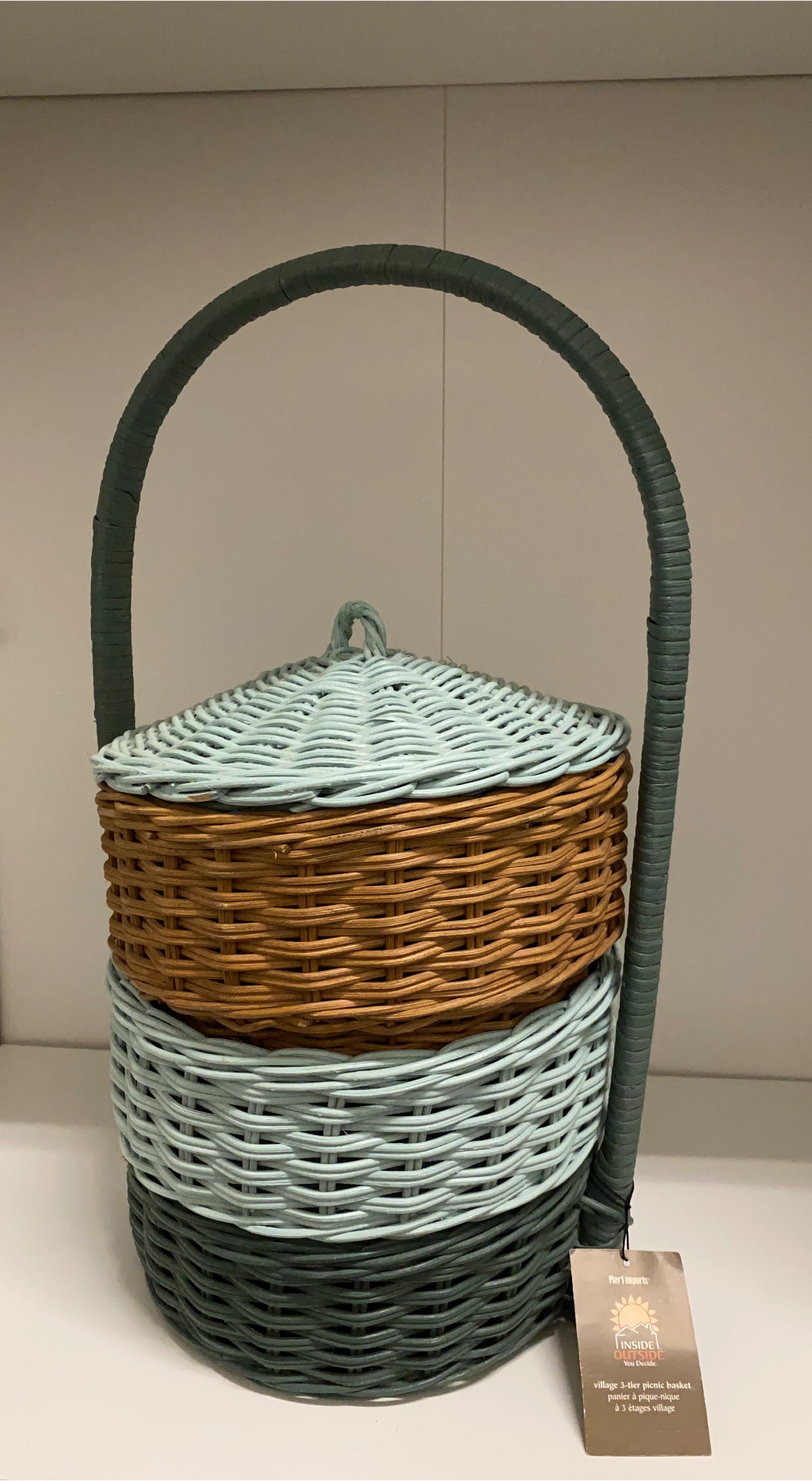 Pier 1 Imports Village 3-Tier Picnic Basket thumbnail
