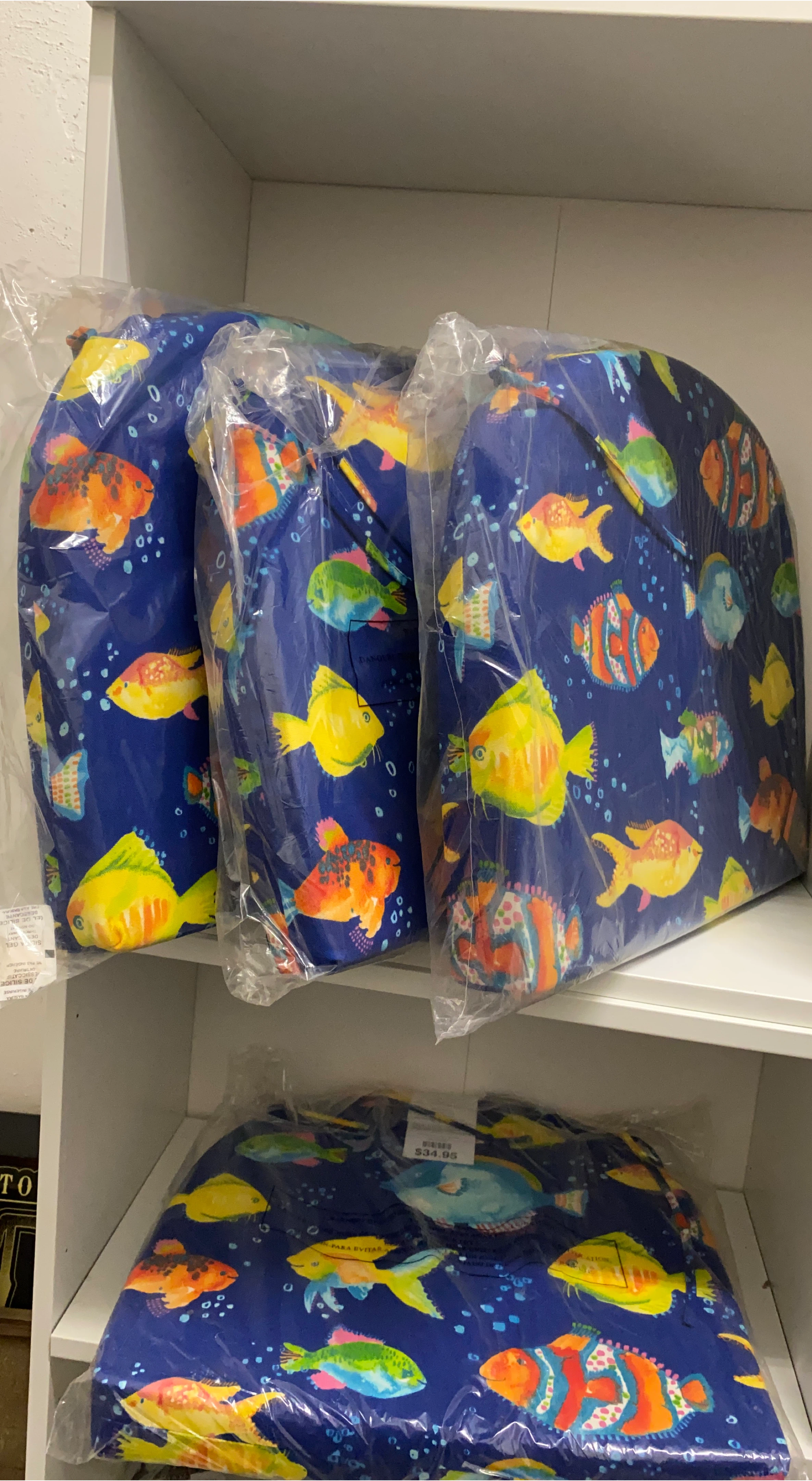 Pier 1 Imports Fish Print Chair Cushions (New) thumbnail