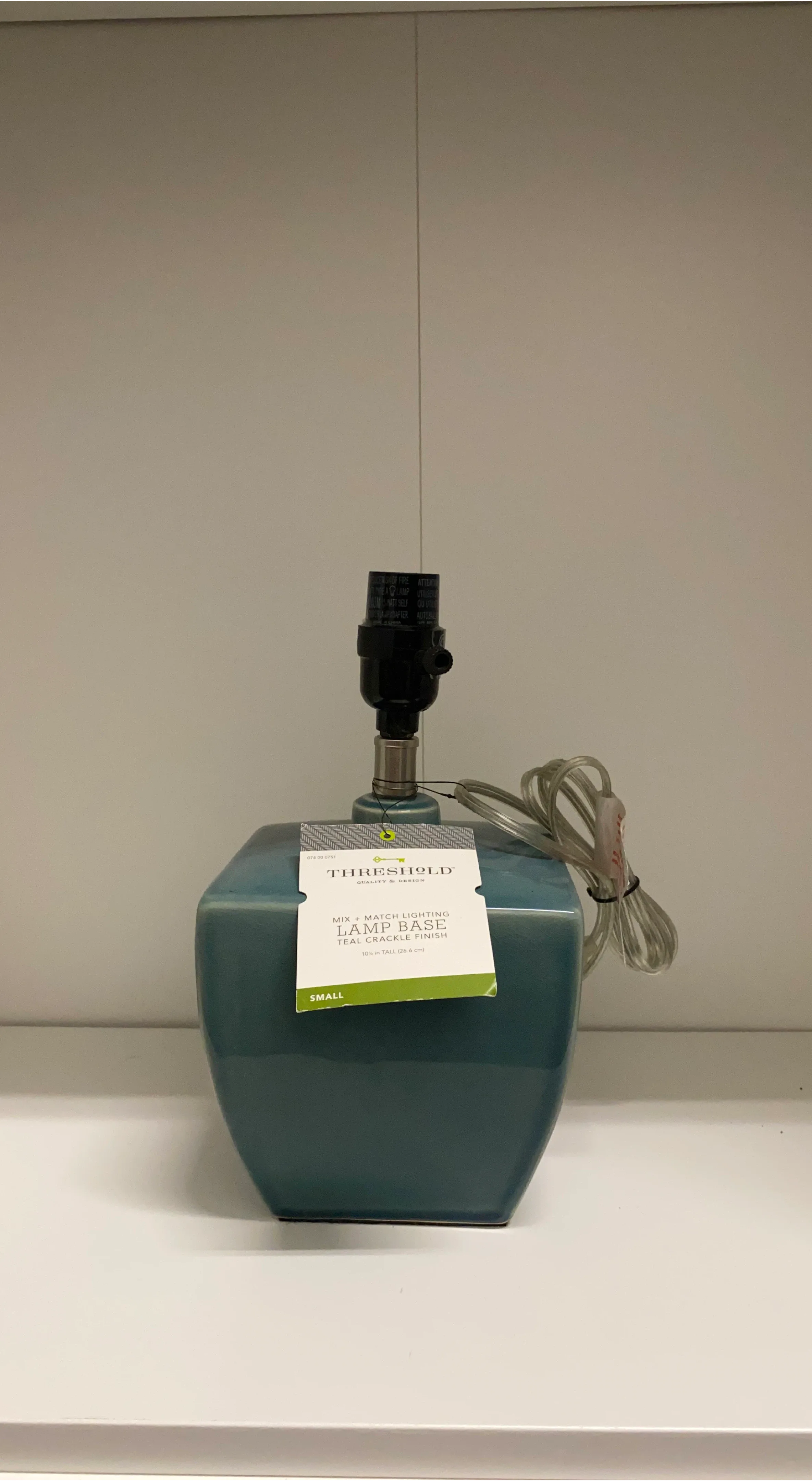 Threshold Teal Crackle Finish Lamp Base - Small