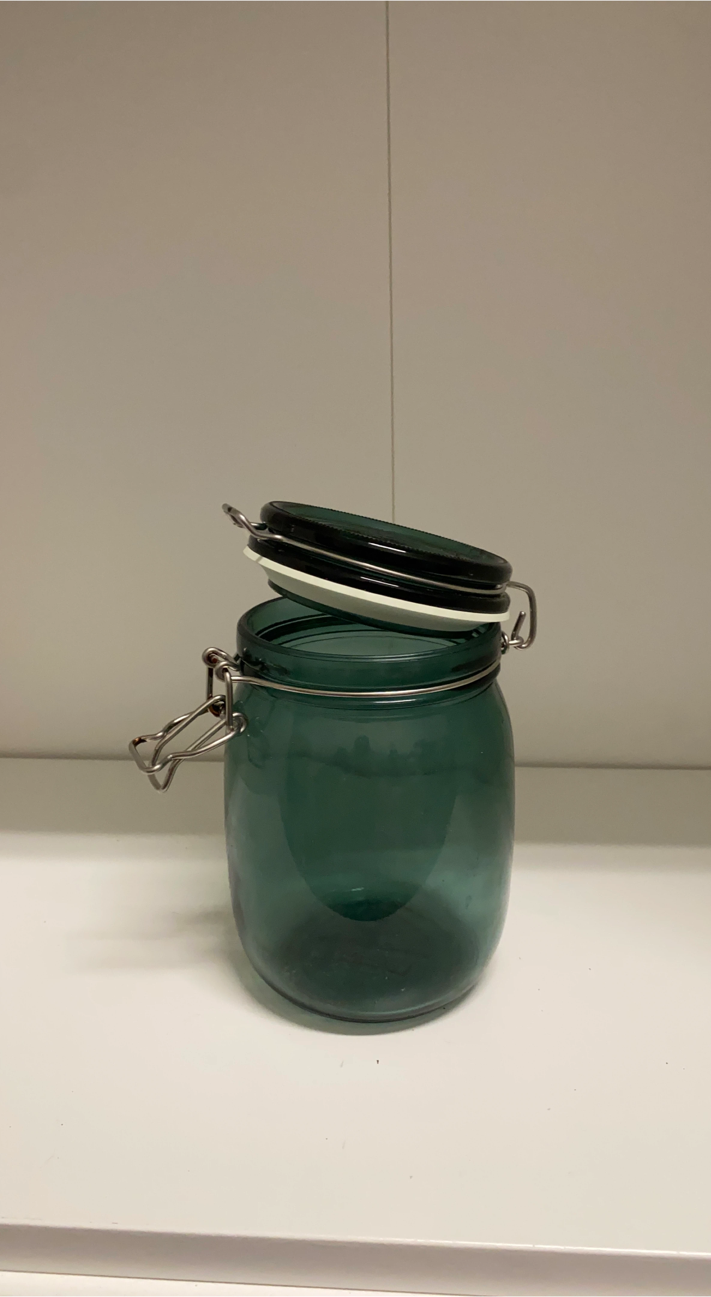 Green Glass Jar with Lid thumbnail