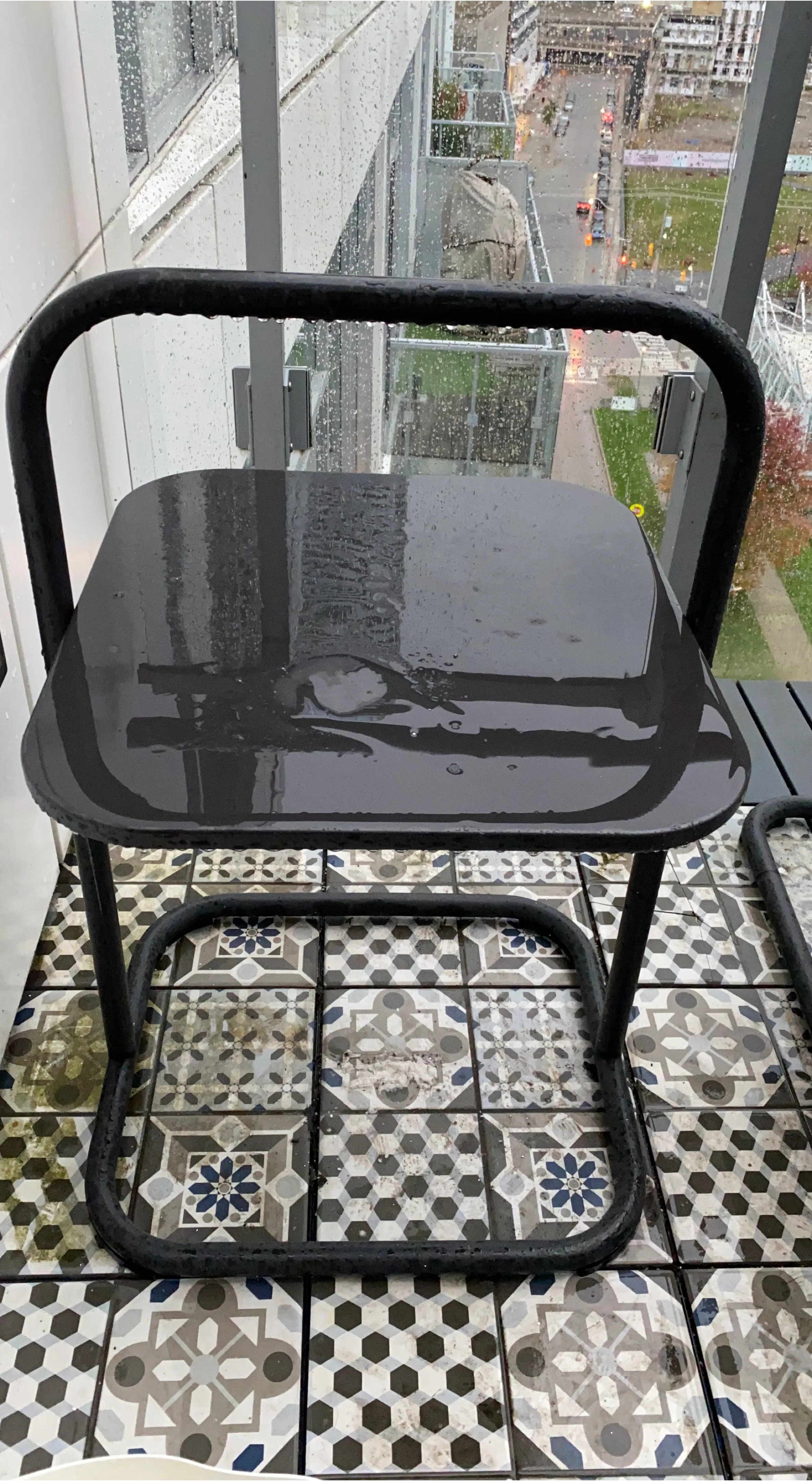 Outdoor Metal Side Table - Black