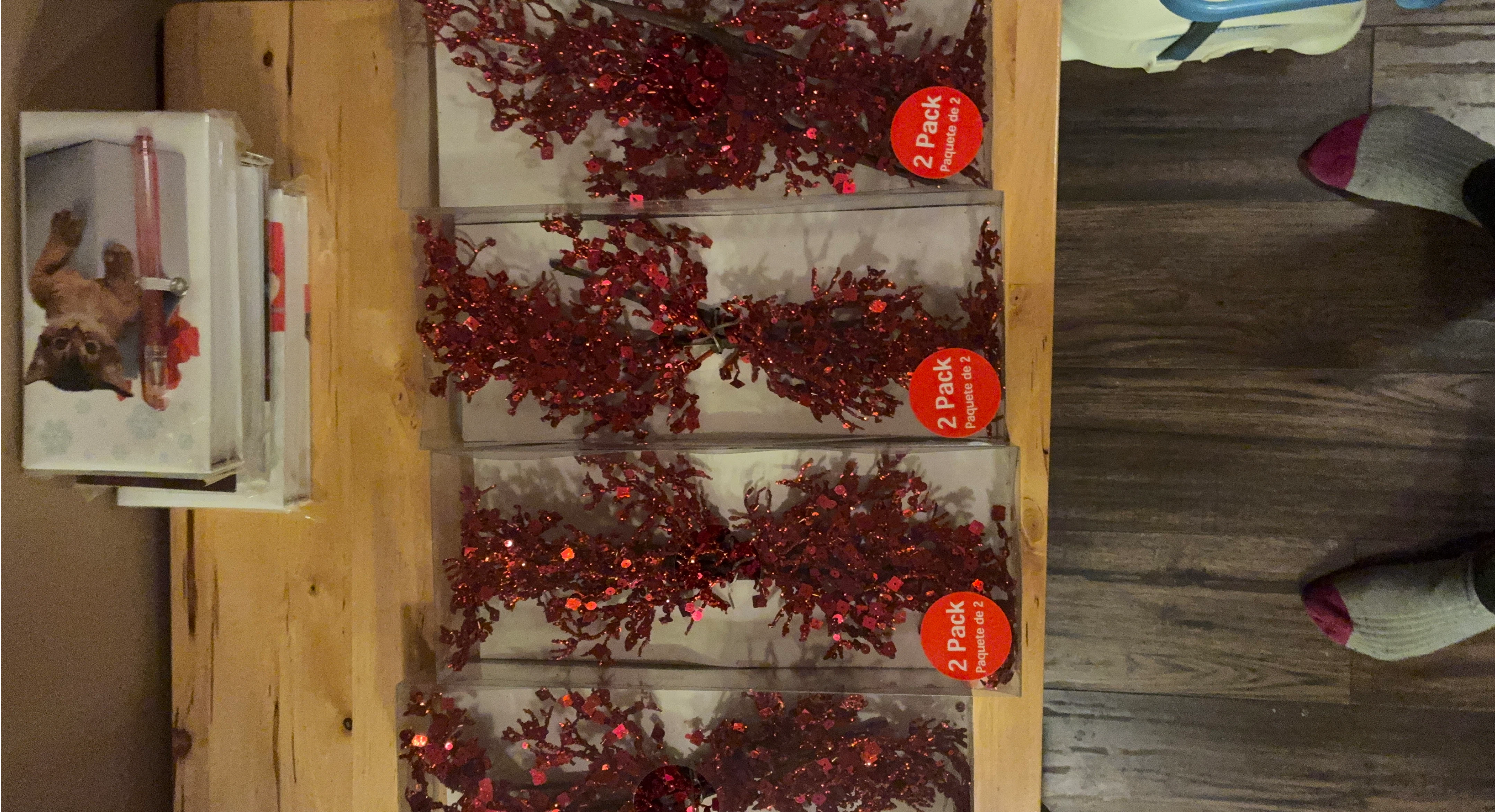 Christmas Red Glitter Twig 2-Pack thumbnail