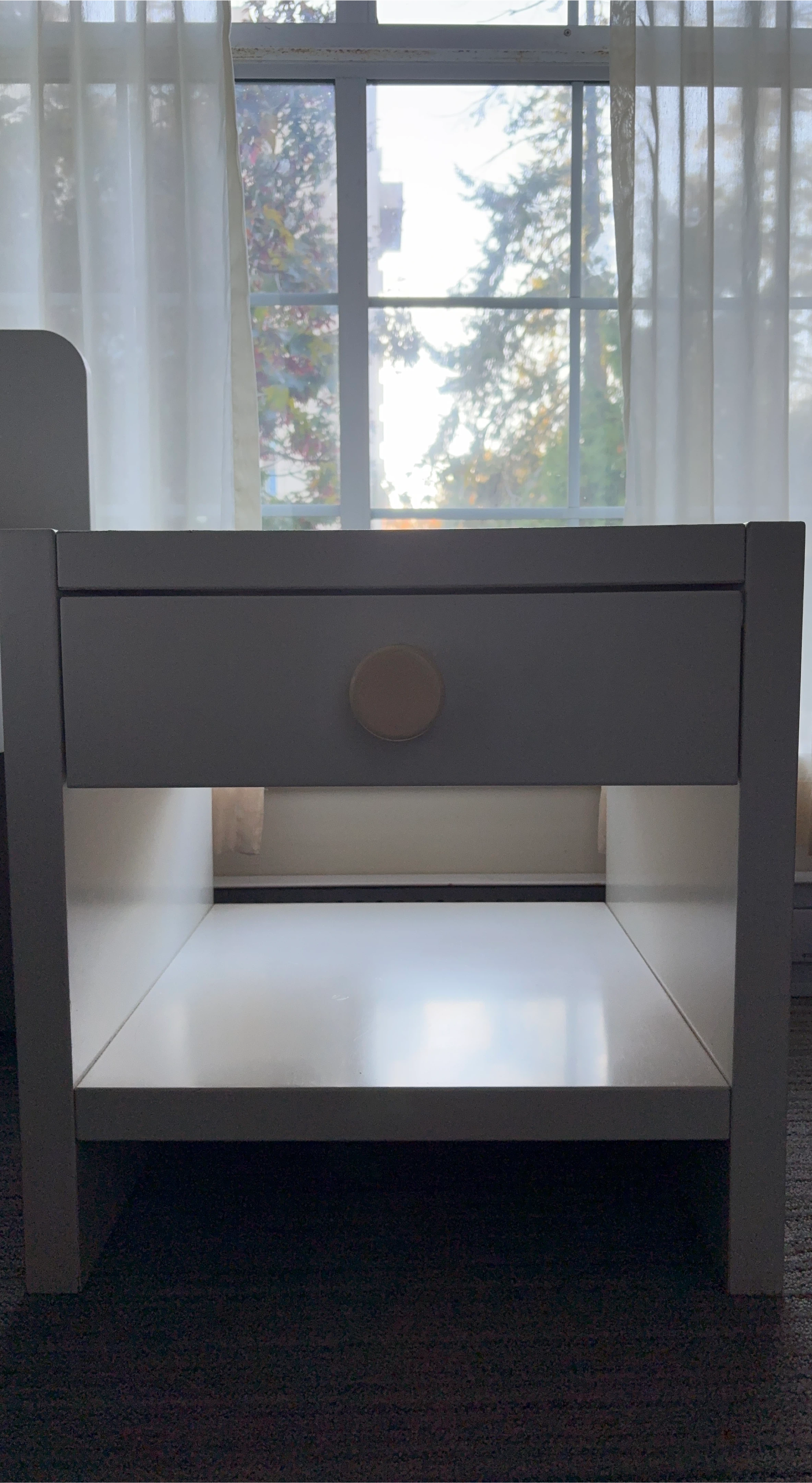 White Bedside Table with Drawer thumbnail