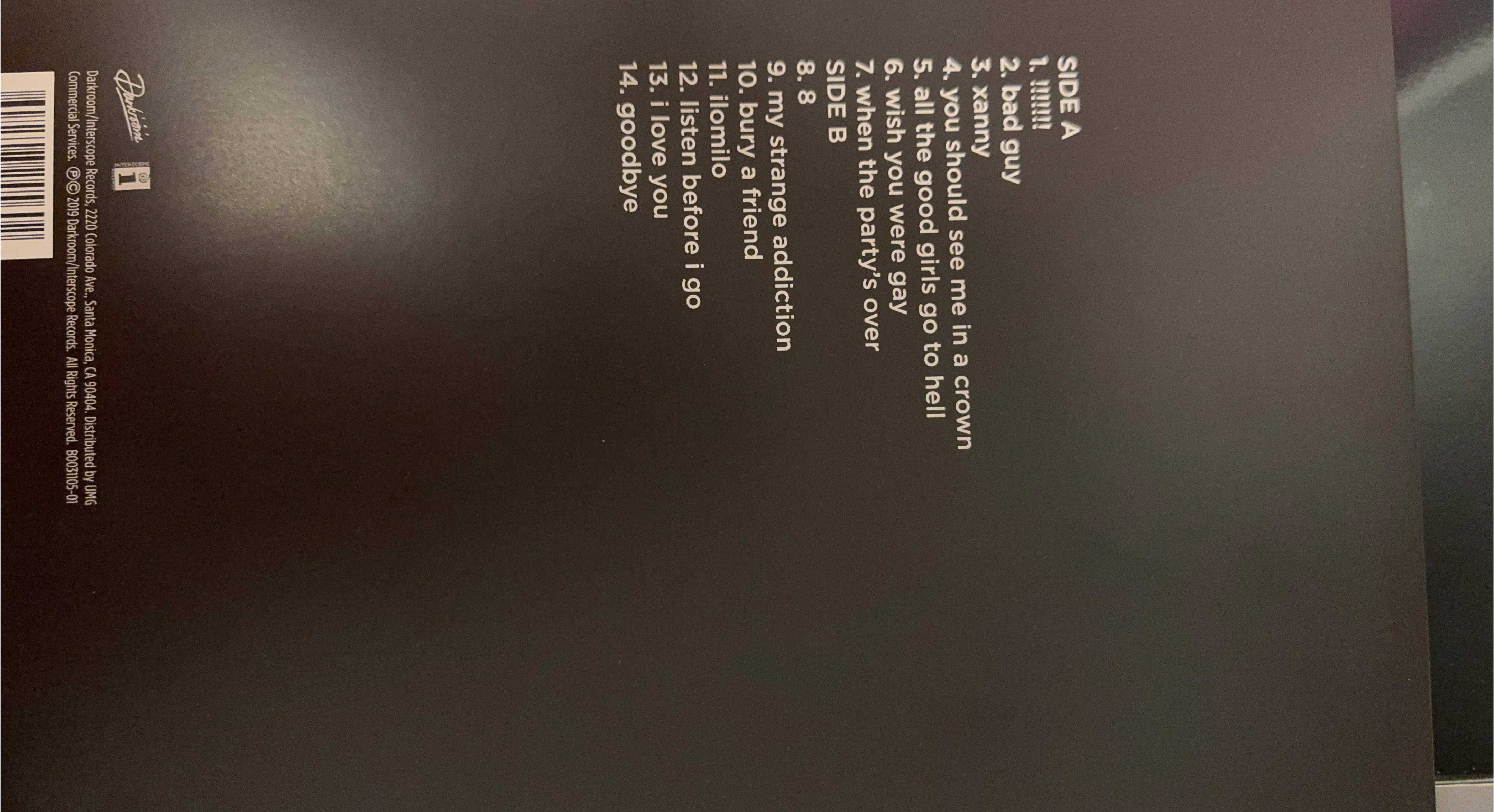 Billie Eilish - WHEN WE ALL FALL ASLEEP, WHERE DO WE GO? Vinyl image indicator(1)