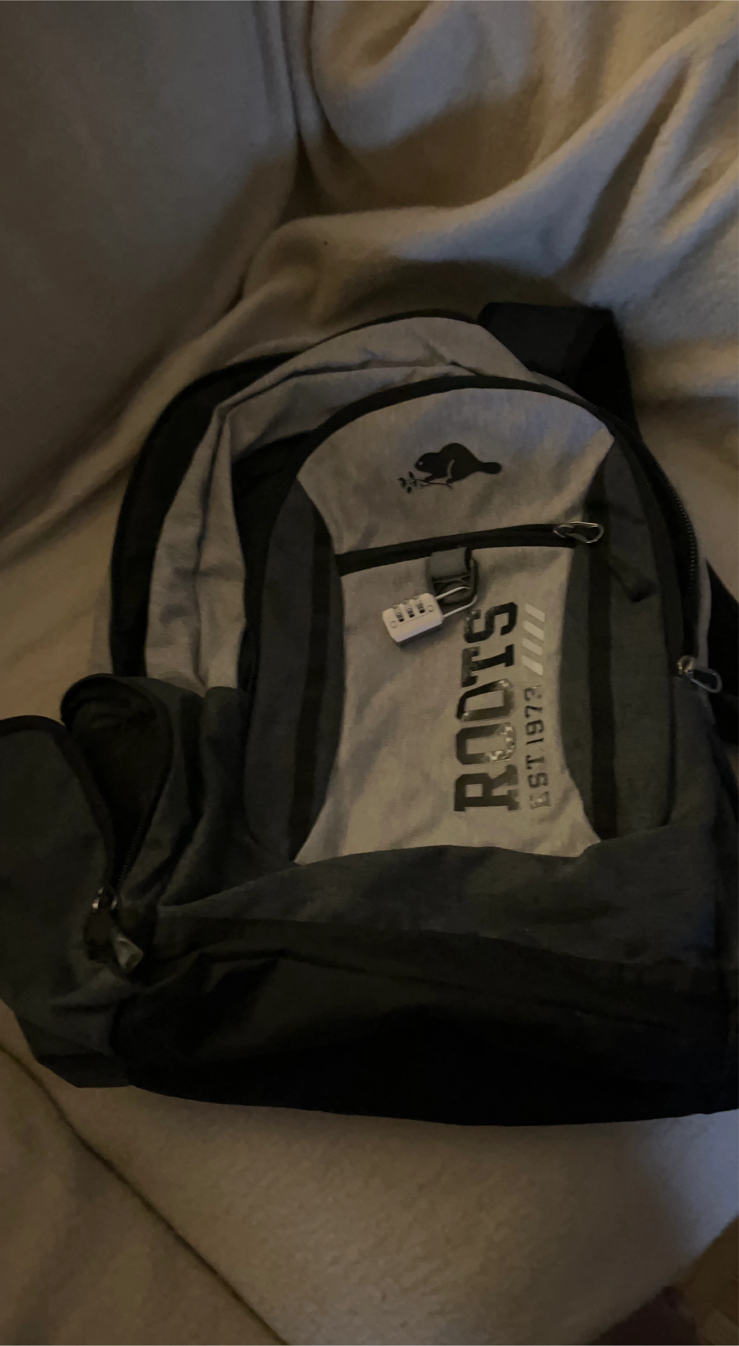 Roots Backpack - Grey & Black