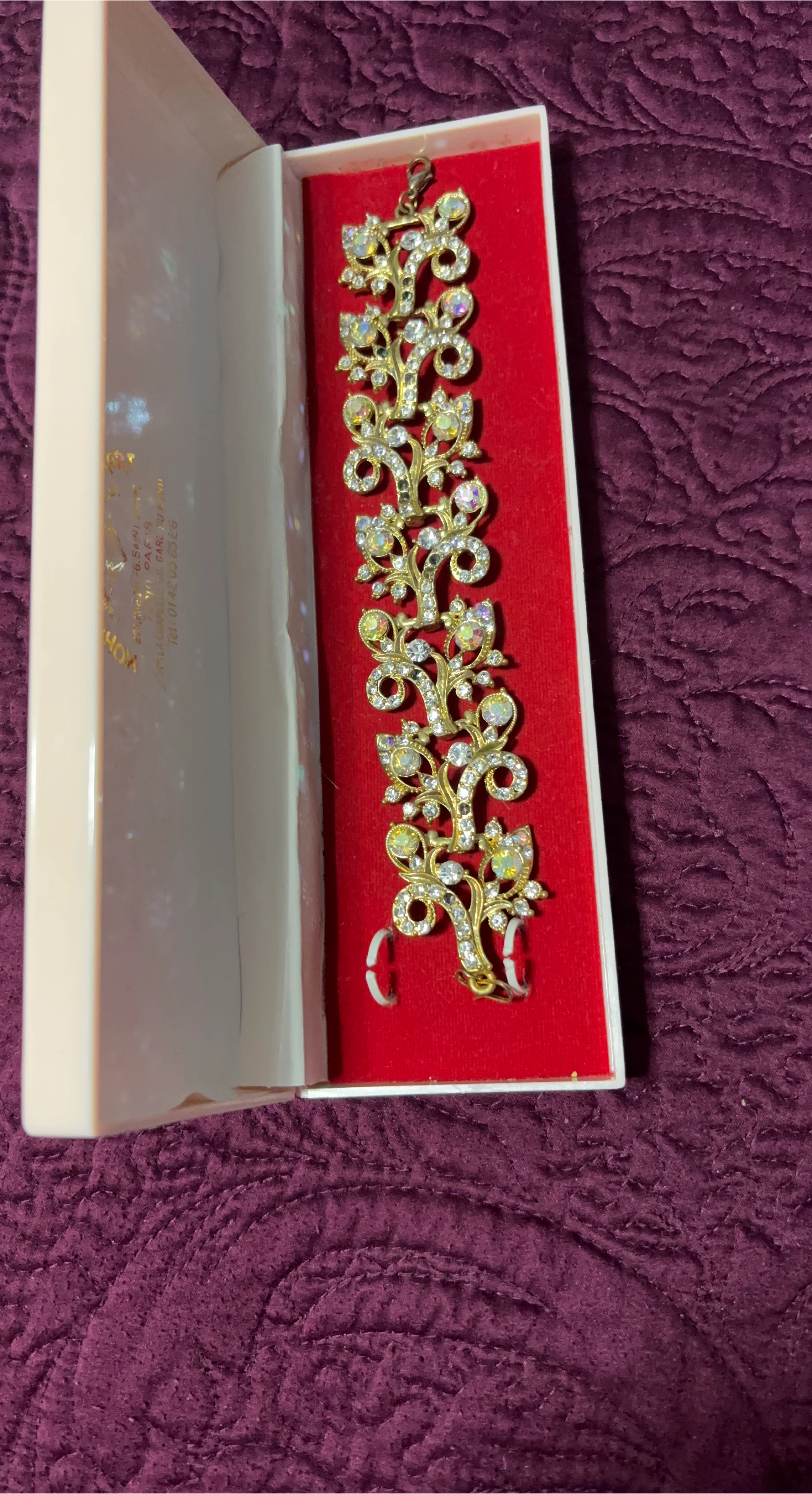 Vintage Gold Tone Rhinestone Bracelet