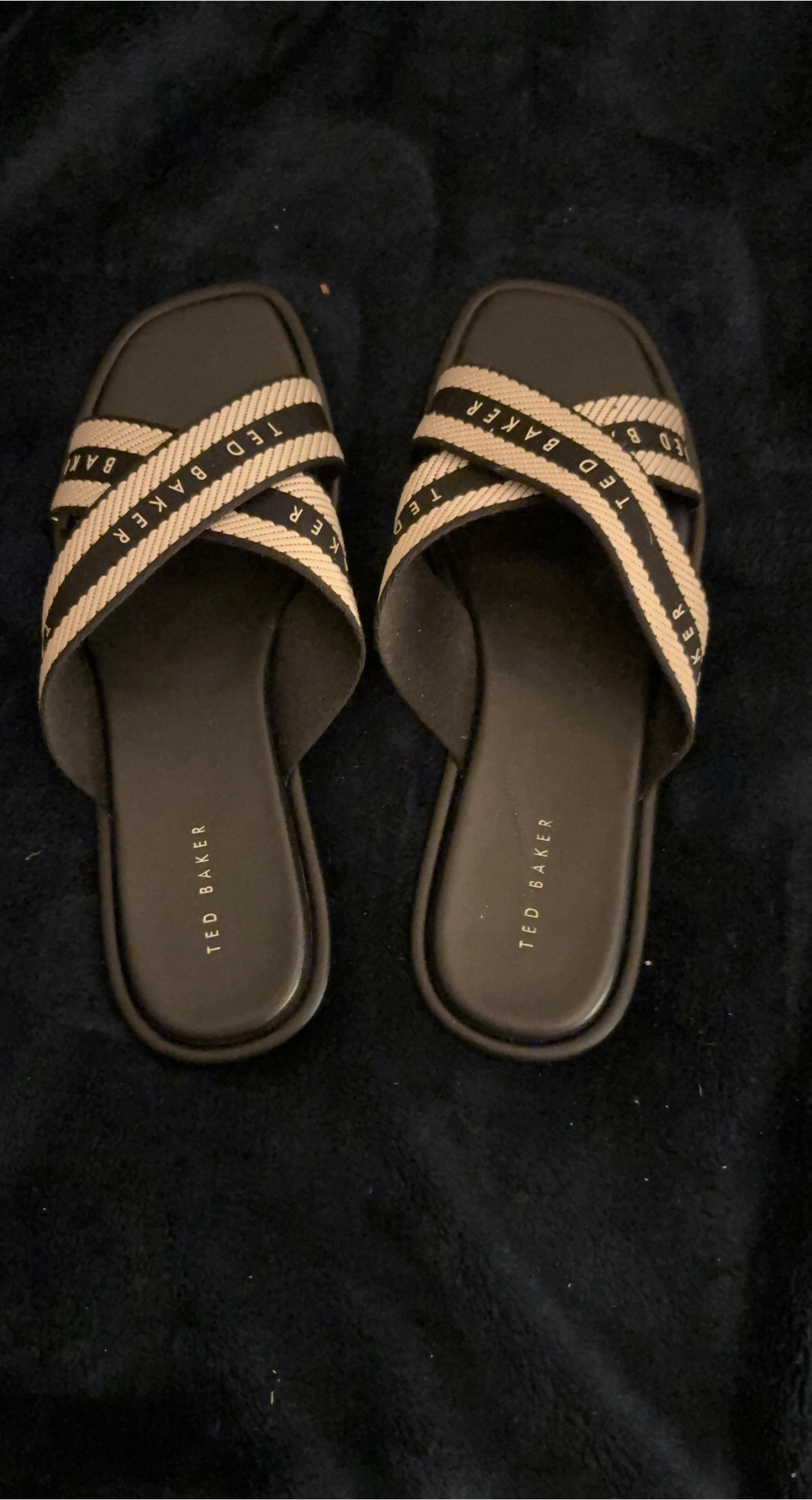 Ted Baker Black & Beige Slides thumbnail