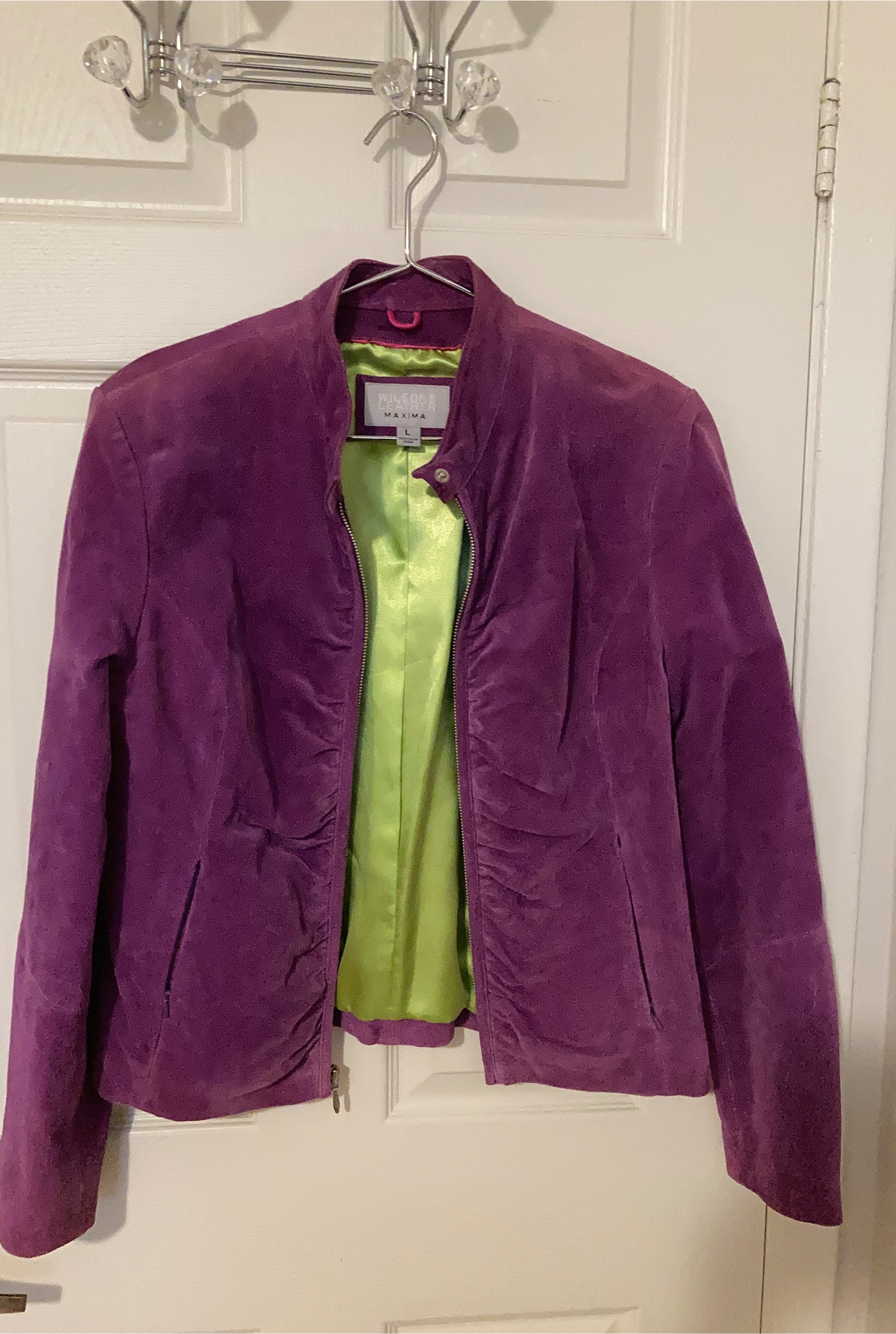 Wilson's Leather Maxima Purple Suede Jacket - Size L image indicator(2)